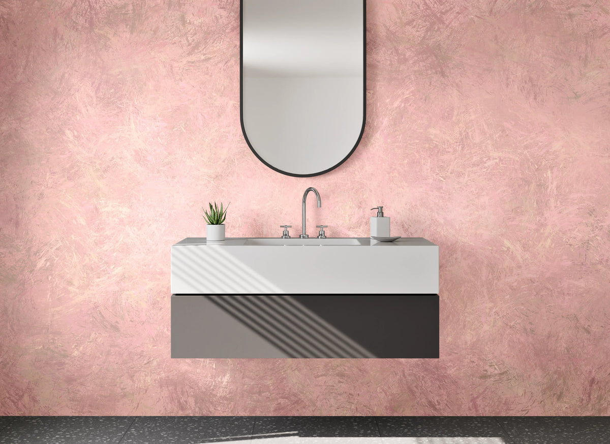 Waschbecken-Rückwand - Rosa Marmoroptik für Bad & Küche