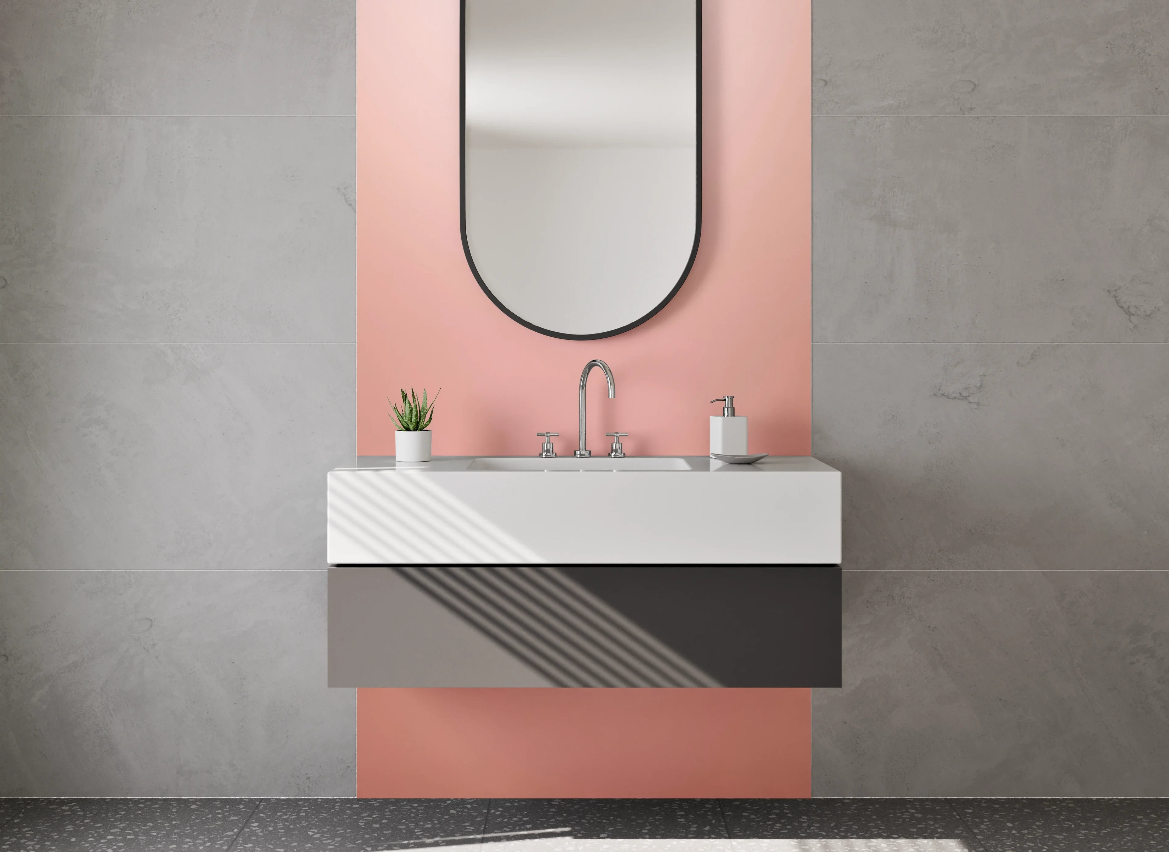 Waschbecken-Rückwand - Rosa Verlauf Designmodern