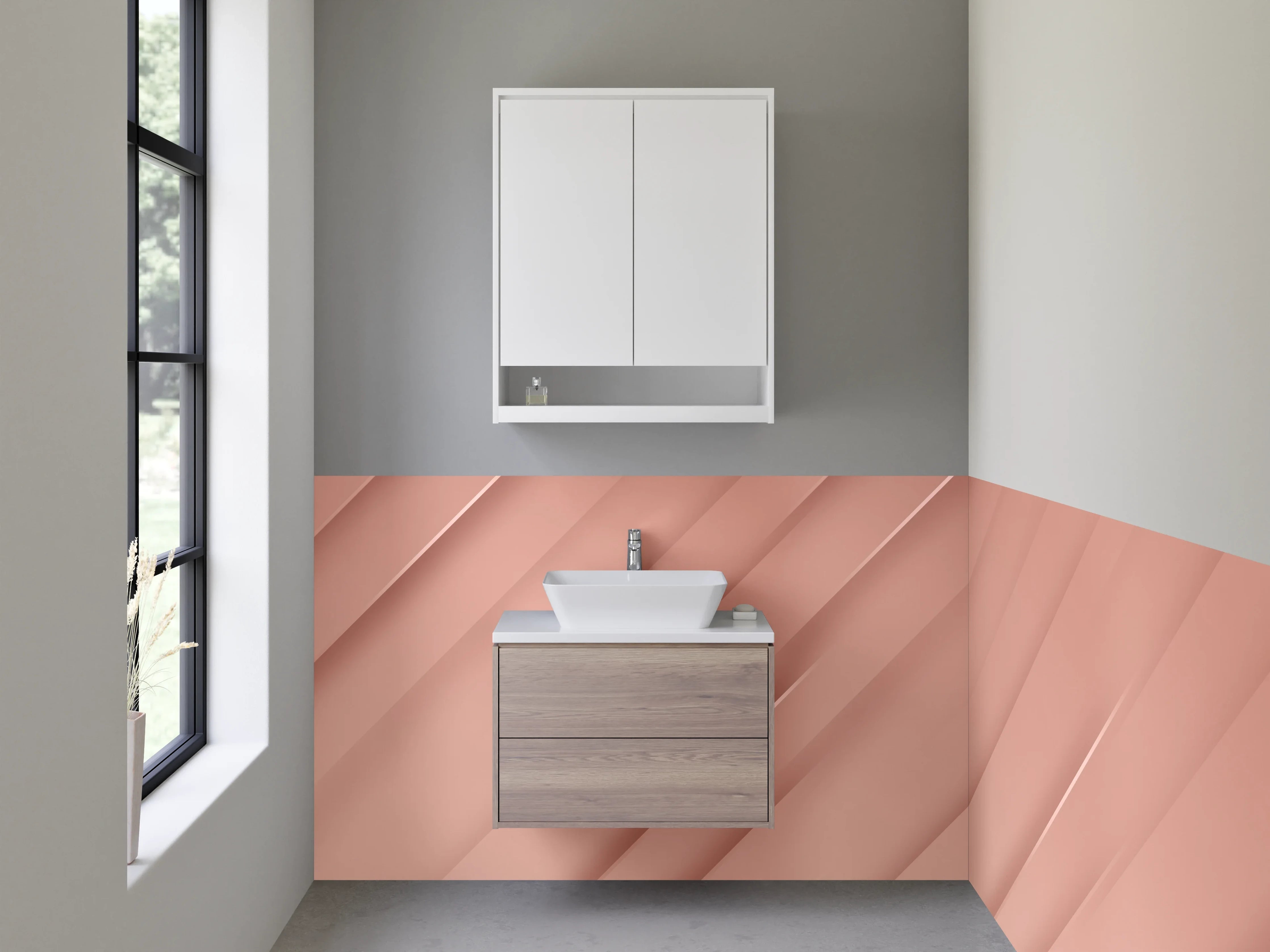 Waschbecken-Rückwand - Roségold Abstraktes Wanddesign