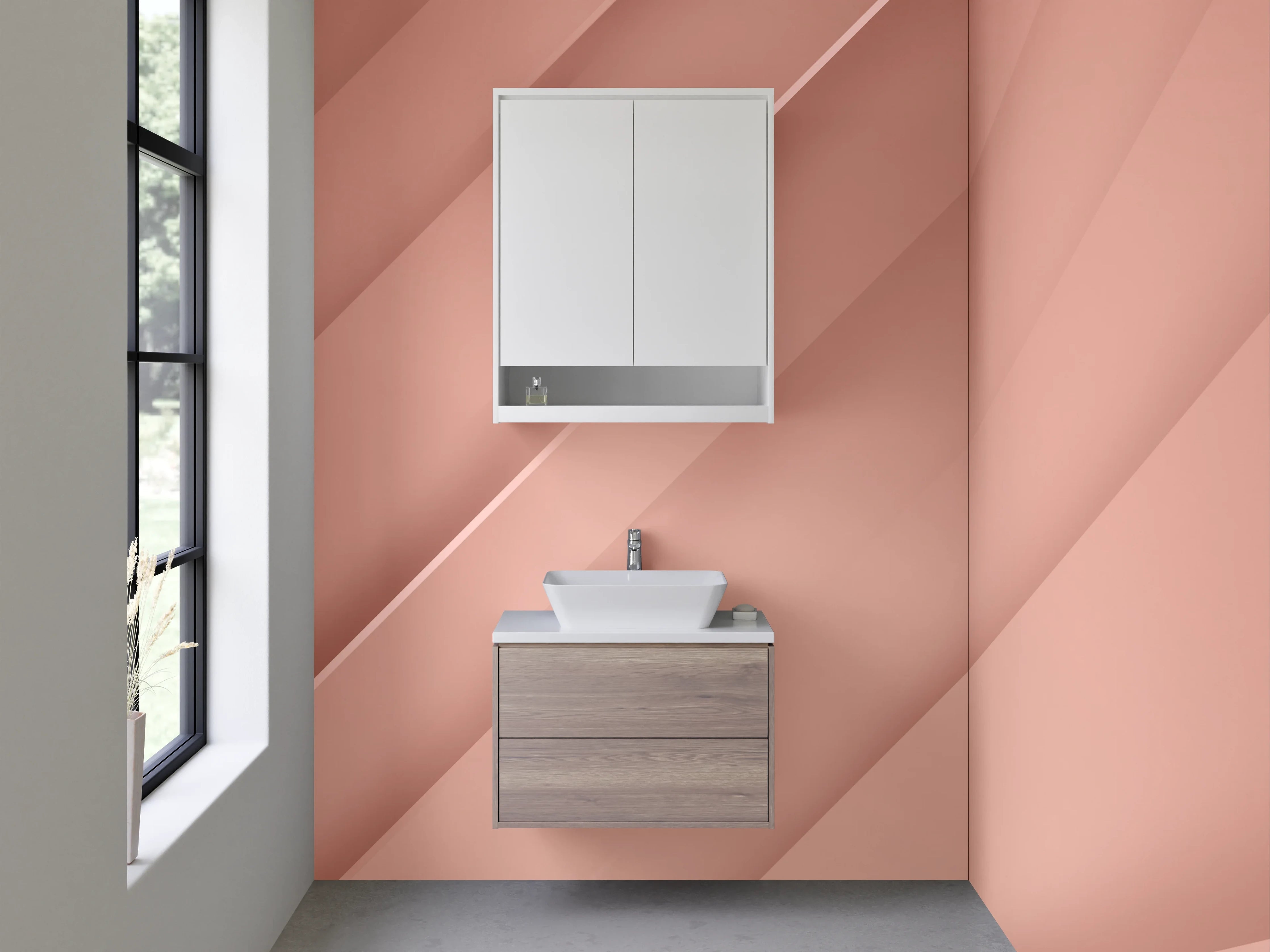 Waschbecken-Rückwand - Roségold Abstraktes Wanddesign