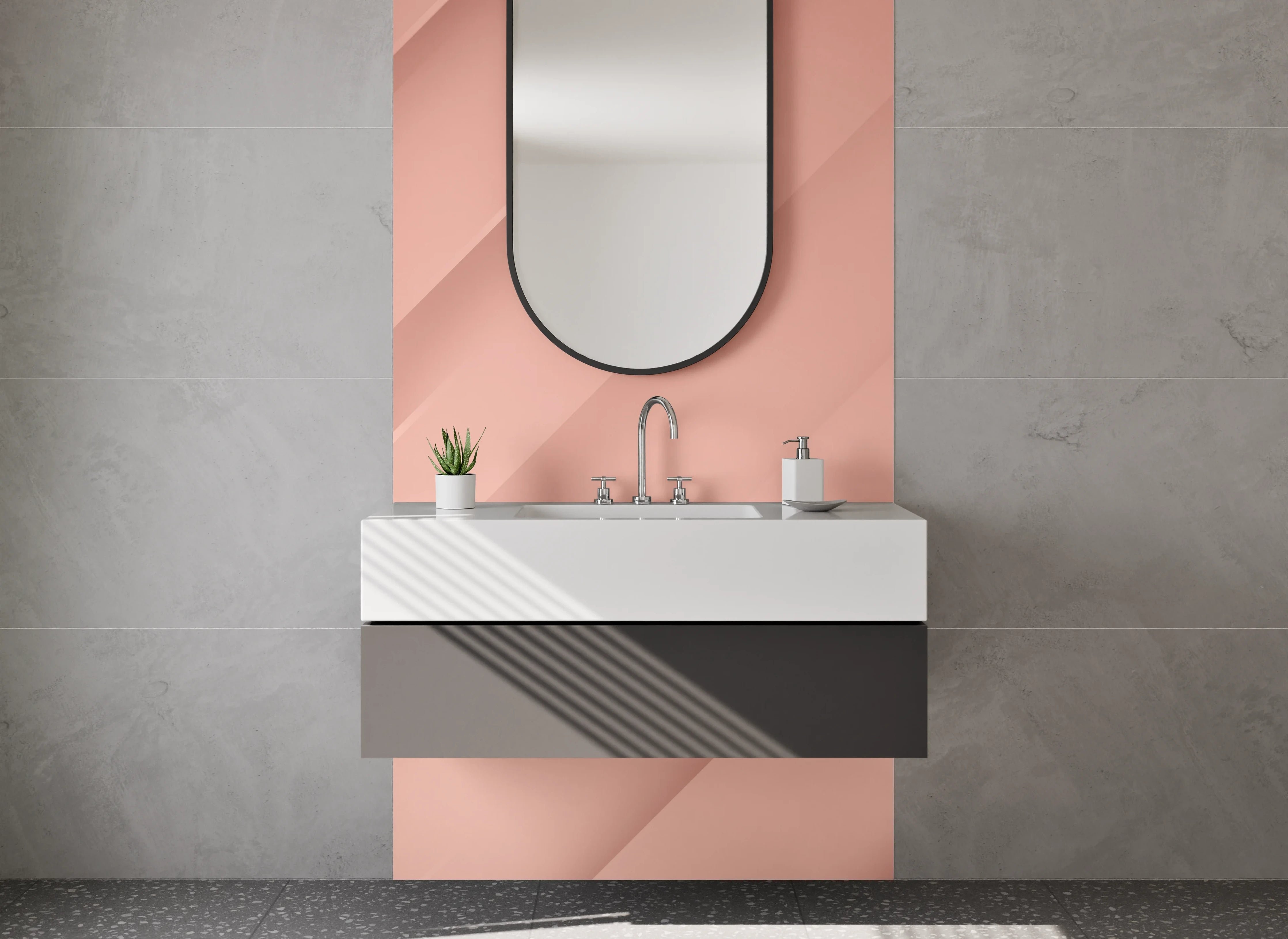 Waschbecken-Rückwand - Roségold Abstraktes Wanddesign