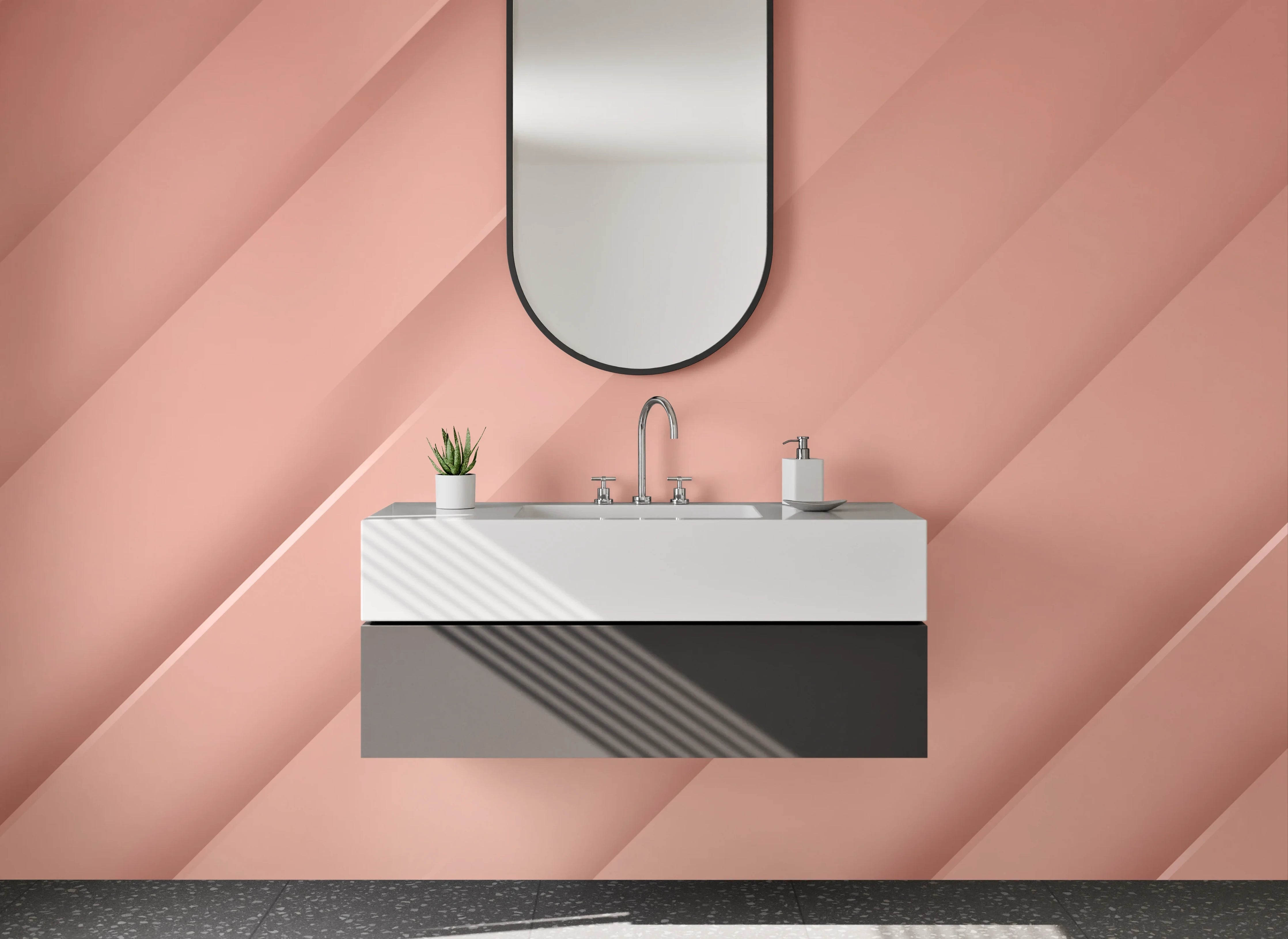 Waschbecken-Rückwand - Roségold Abstraktes Wanddesign