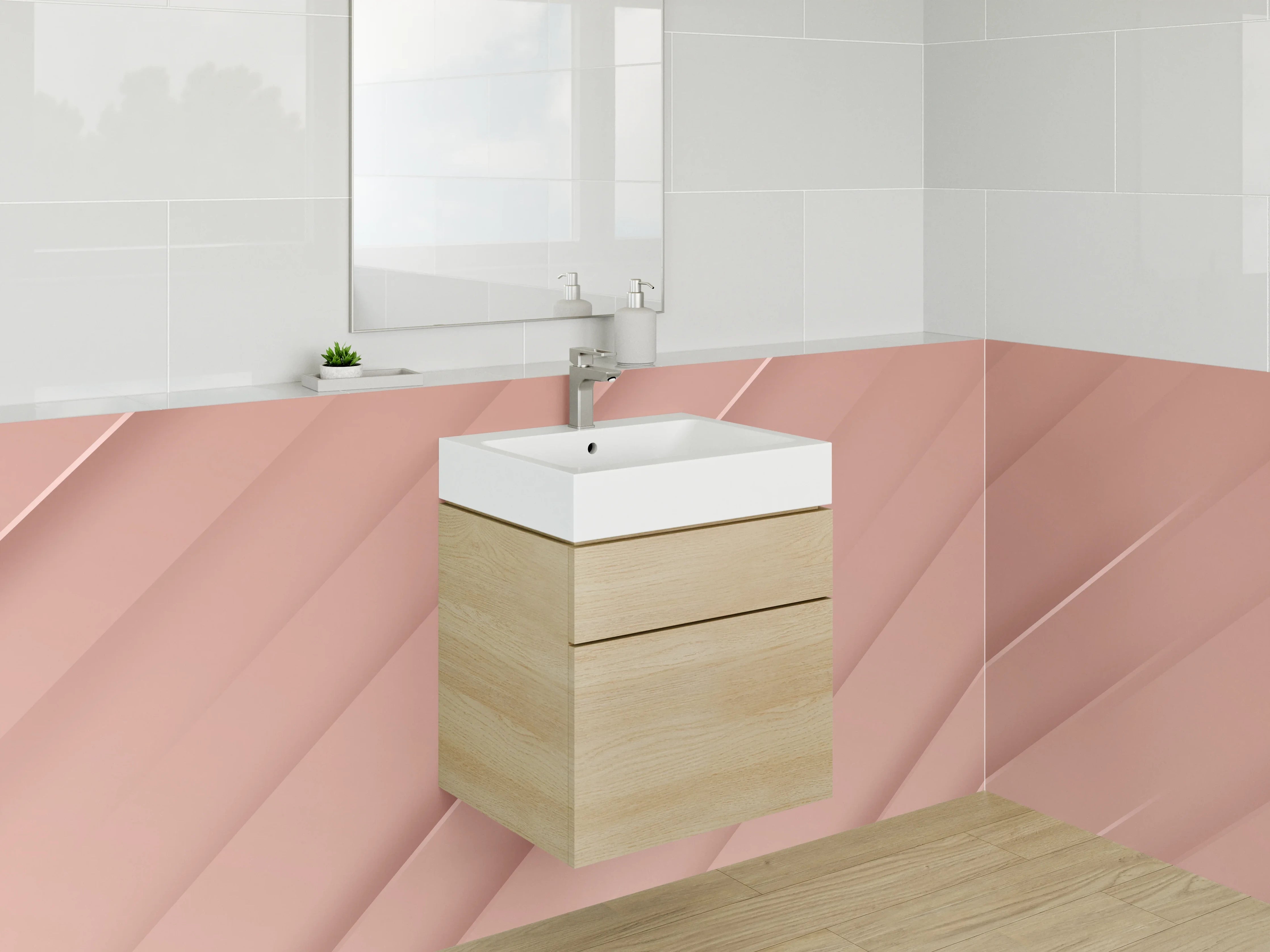 Waschbecken-Rückwand - Roségold Abstraktes Wanddesign