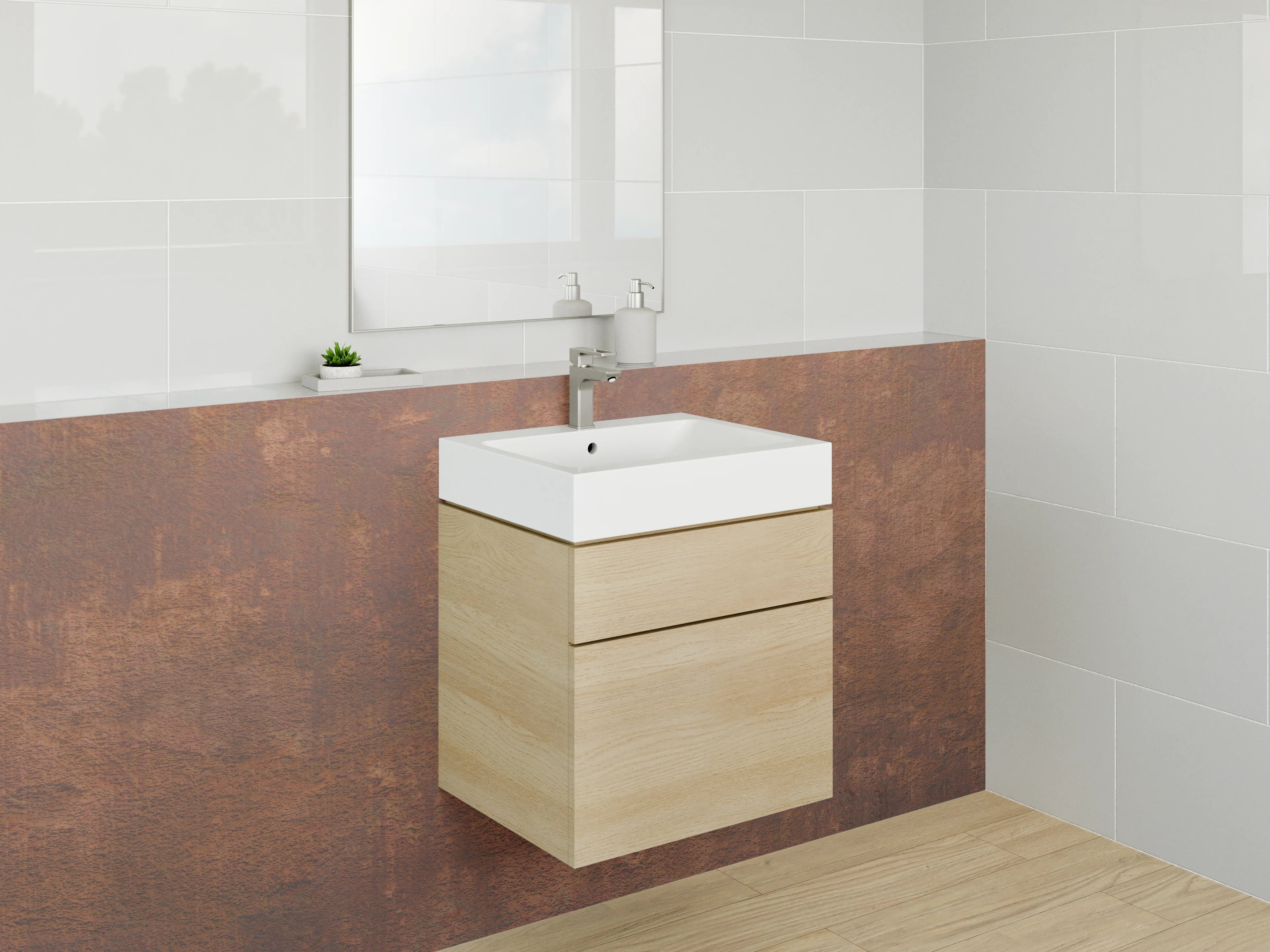 Waschbecken-Rückwand - Rostoptik Braun Industrial Look