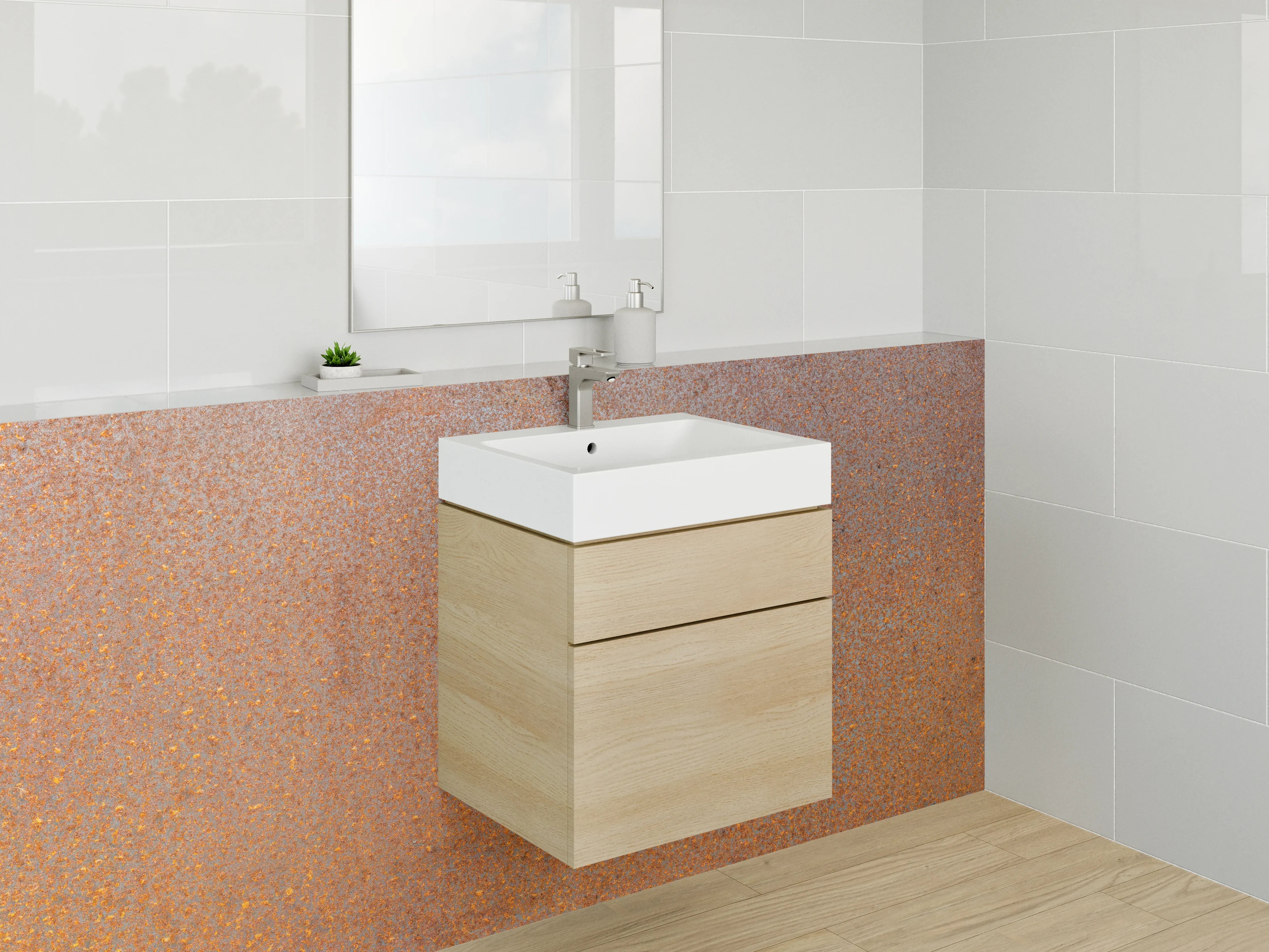 Waschbecken-Rückwand - Rostoptik Metall-Design für Rückwände