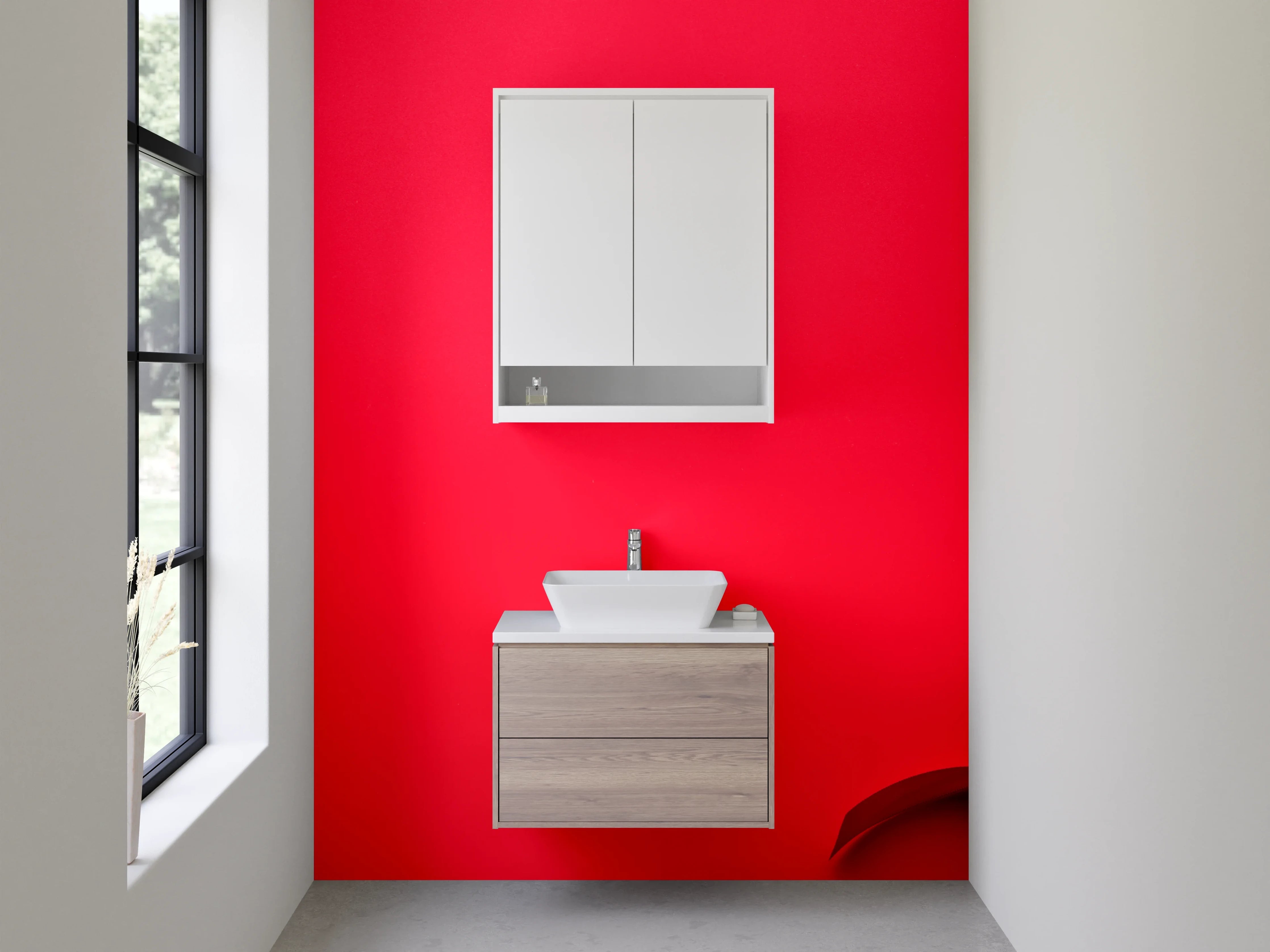 Waschbecken-Rückwand - Rote Rosenblätter auf Geschenk Hintergrund