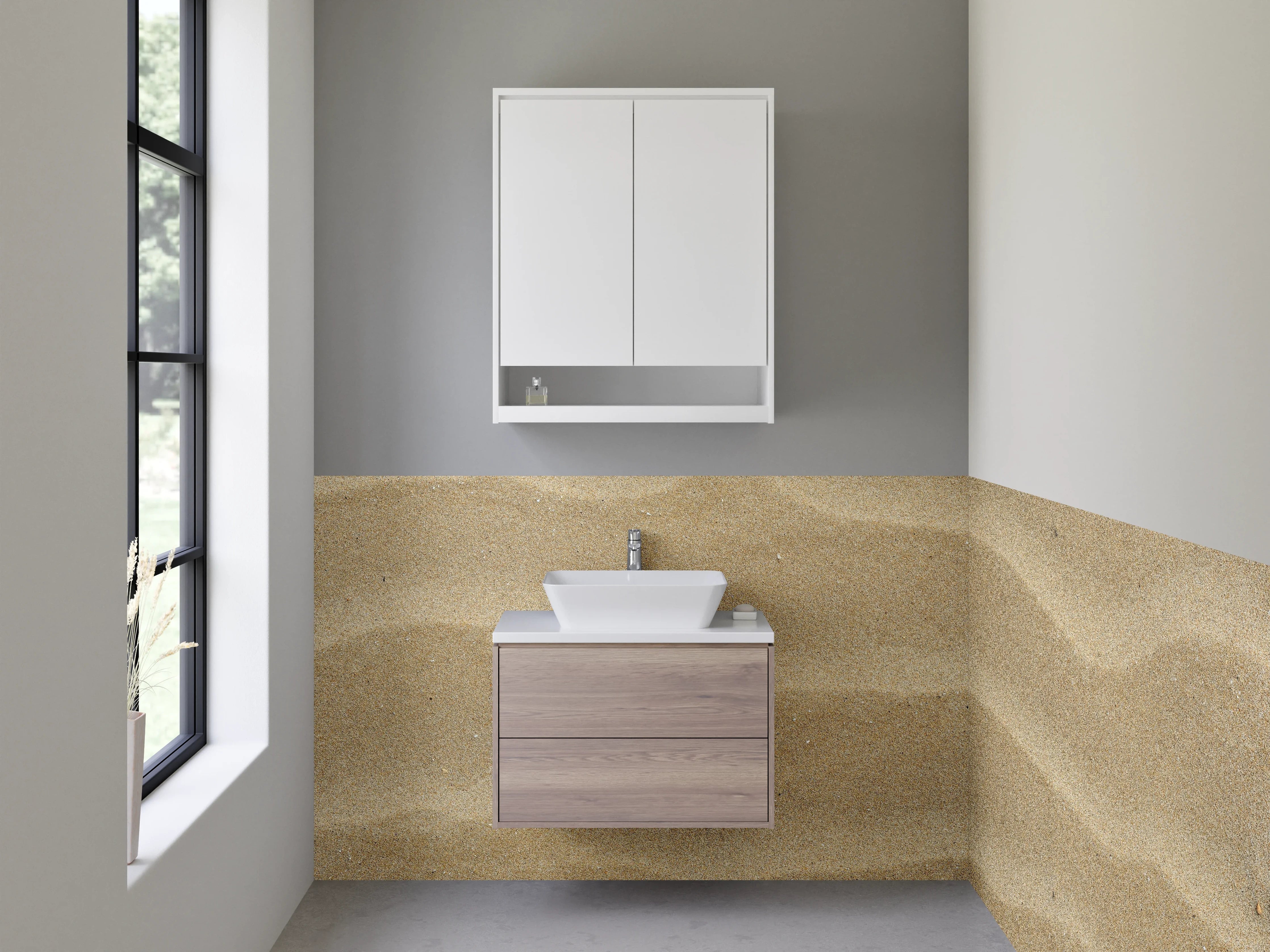 Waschbecken-Rückwand - Sandmuster Natur Beige