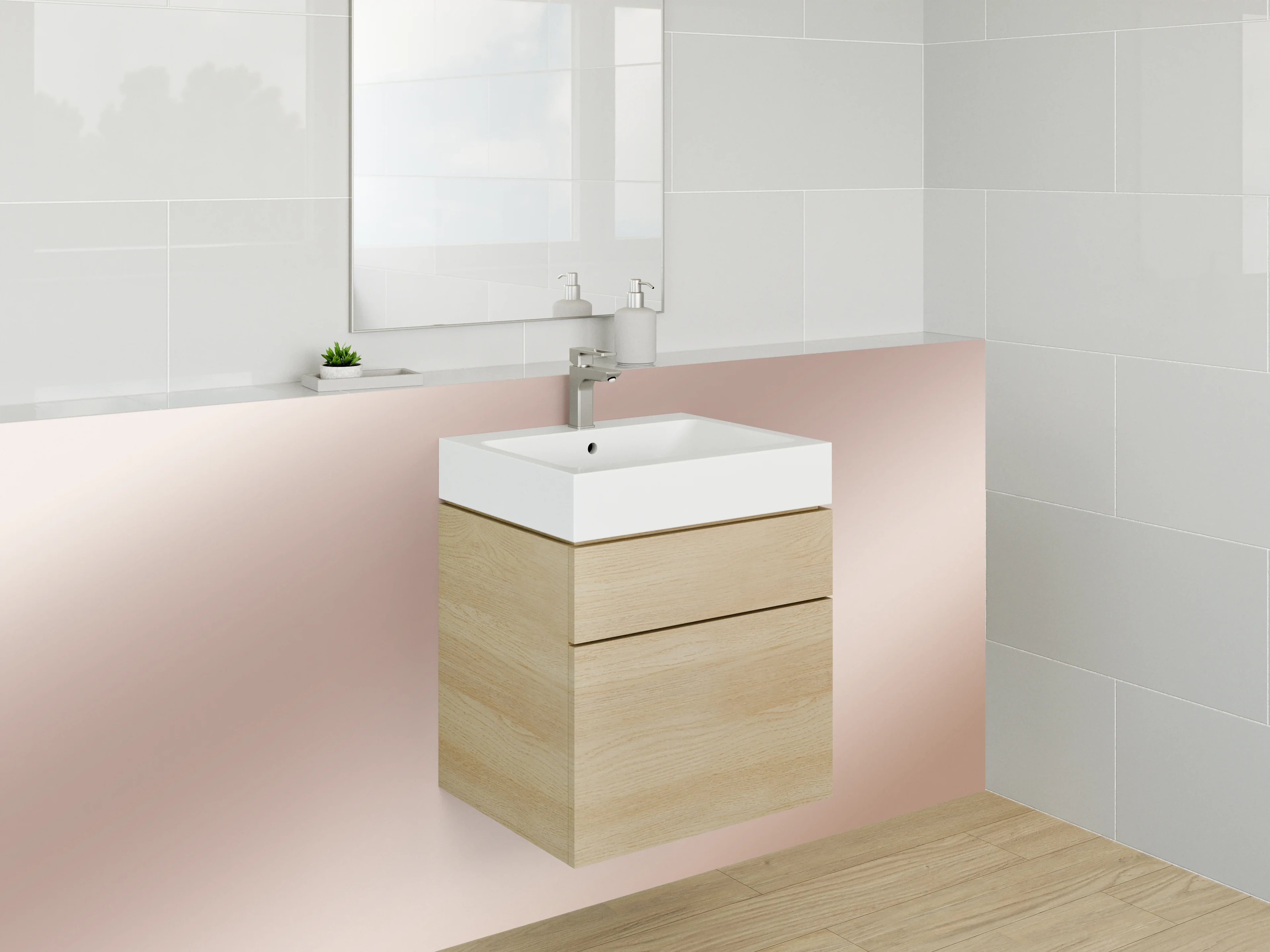 Waschbecken-Rückwand - Sanfte Beige-Braun Verlauf Waschrückwand