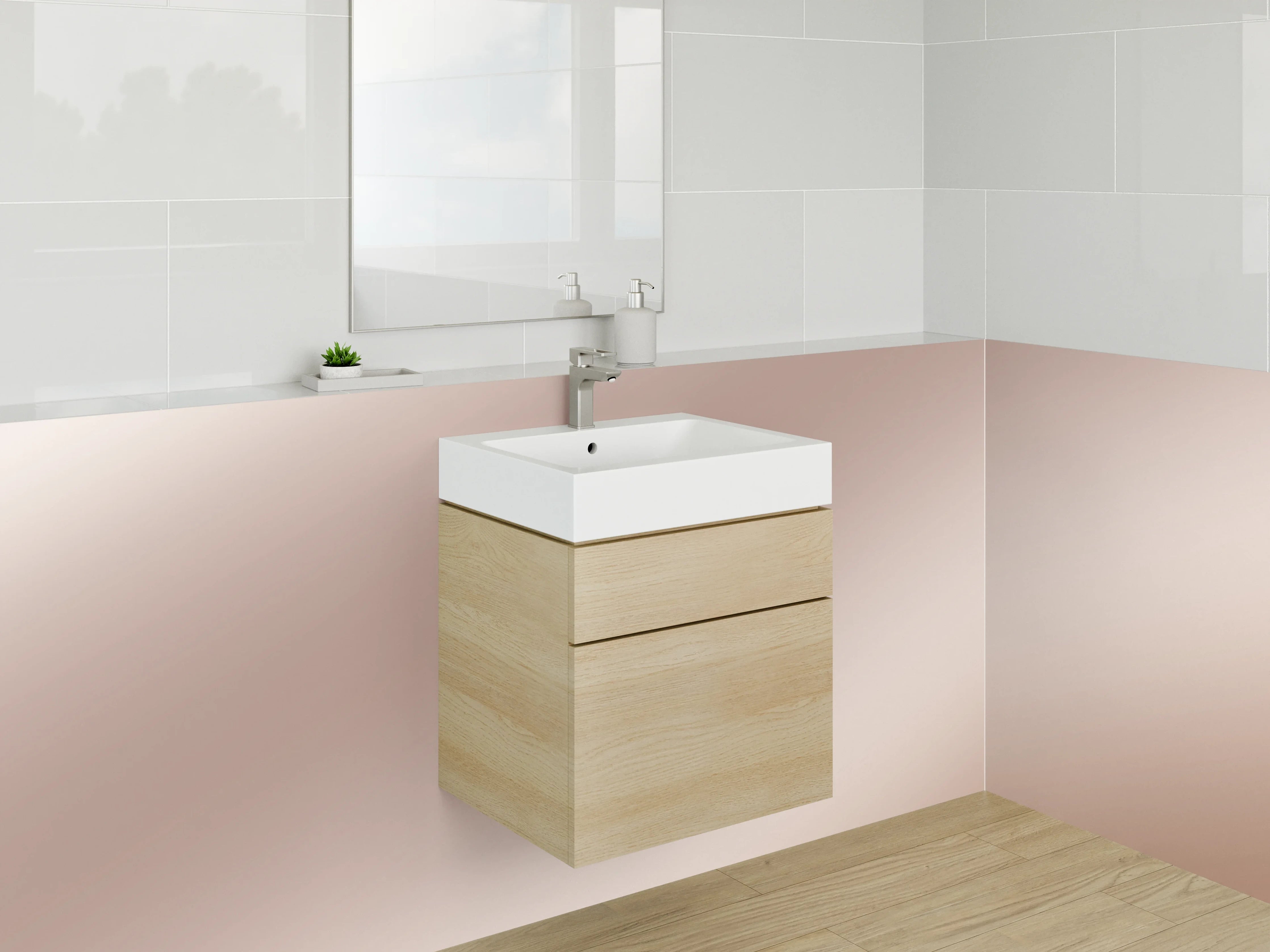 Waschbecken-Rückwand - Sanfte Beige-Braun Verlauf Waschrückwand