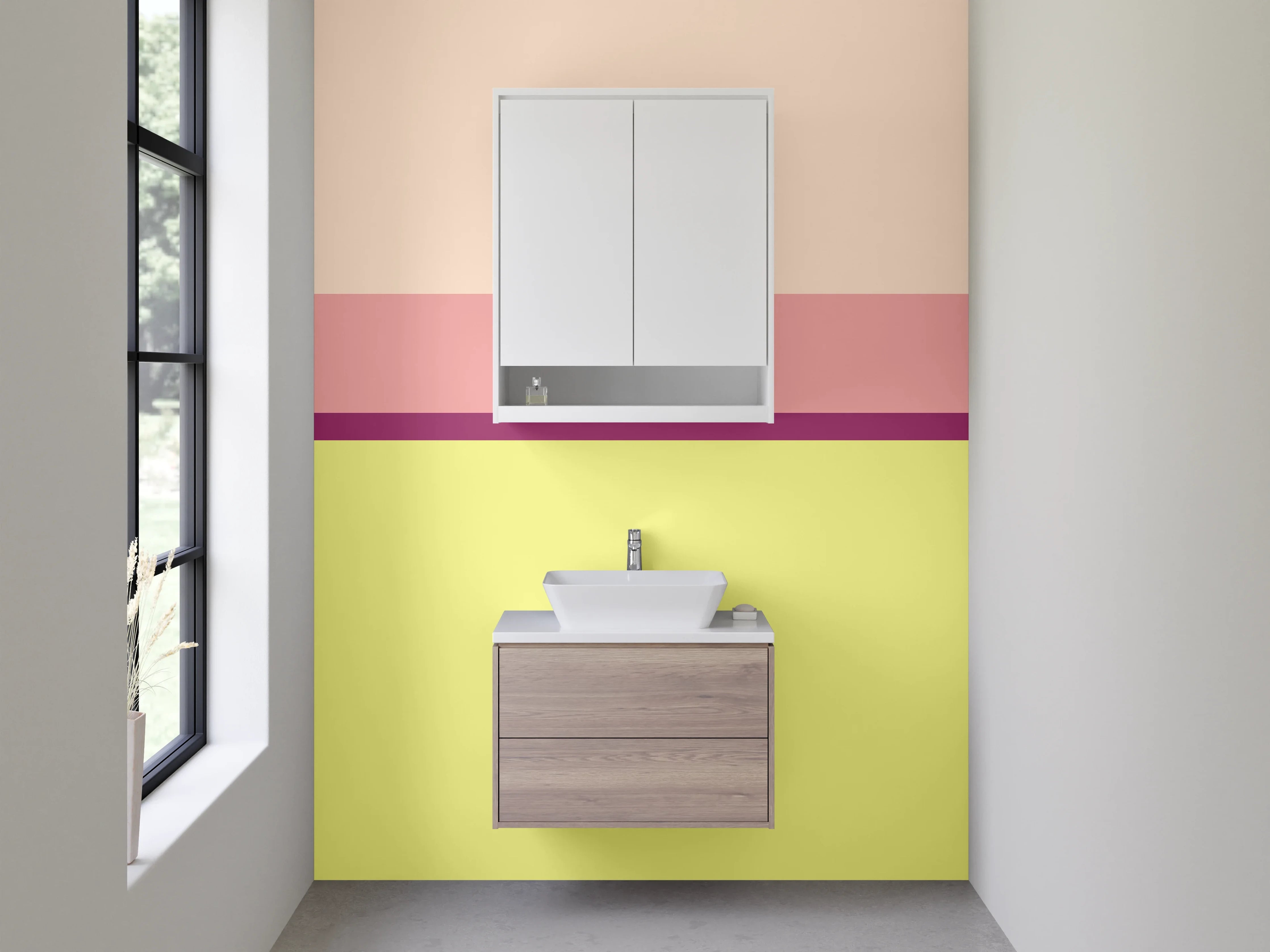 Waschbecken-Rückwand - Sanfte Pastellfarben-Komposition