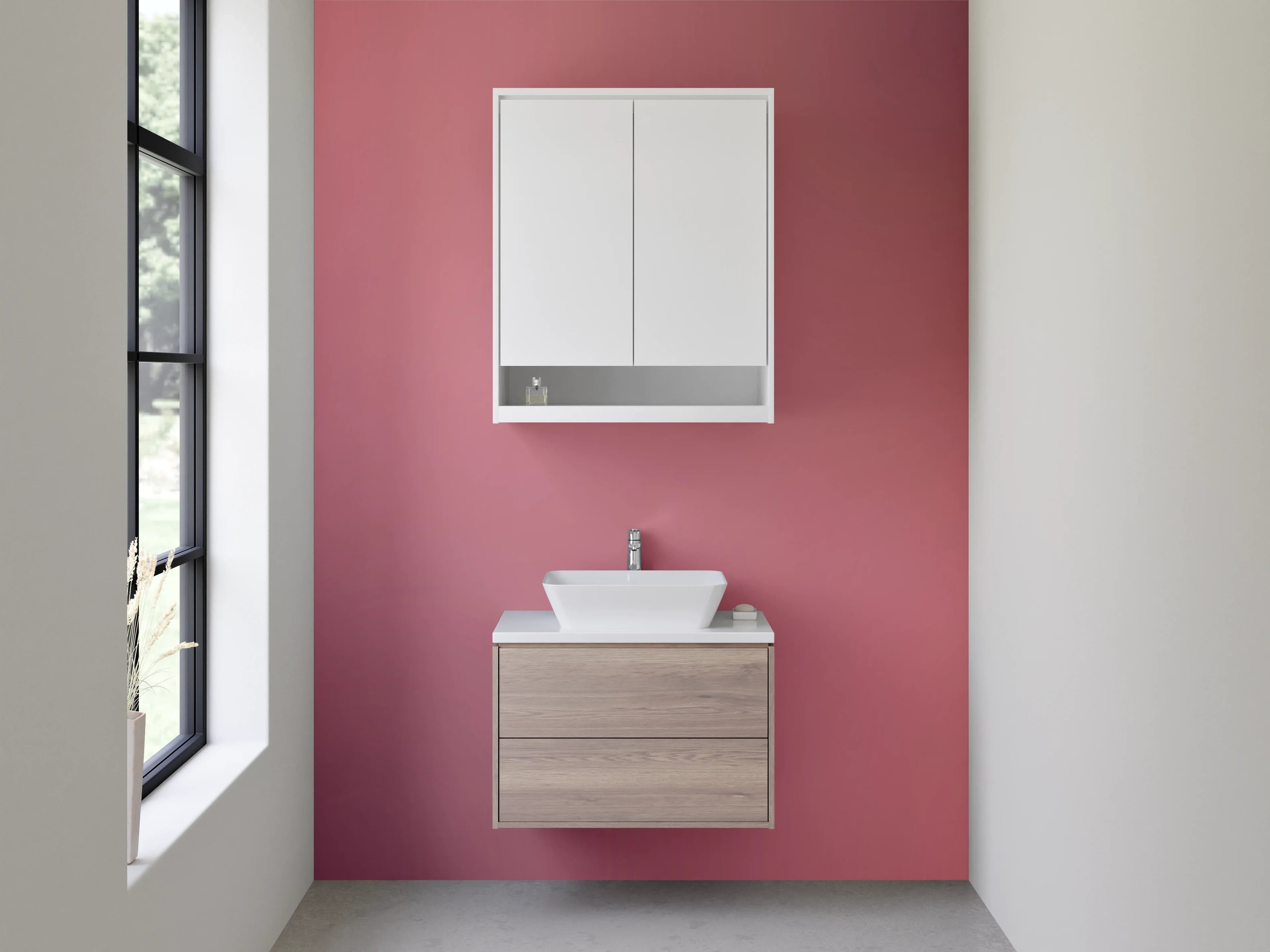 Waschbecken-Rückwand - Sanfter Farbverlauf in Pastellpink