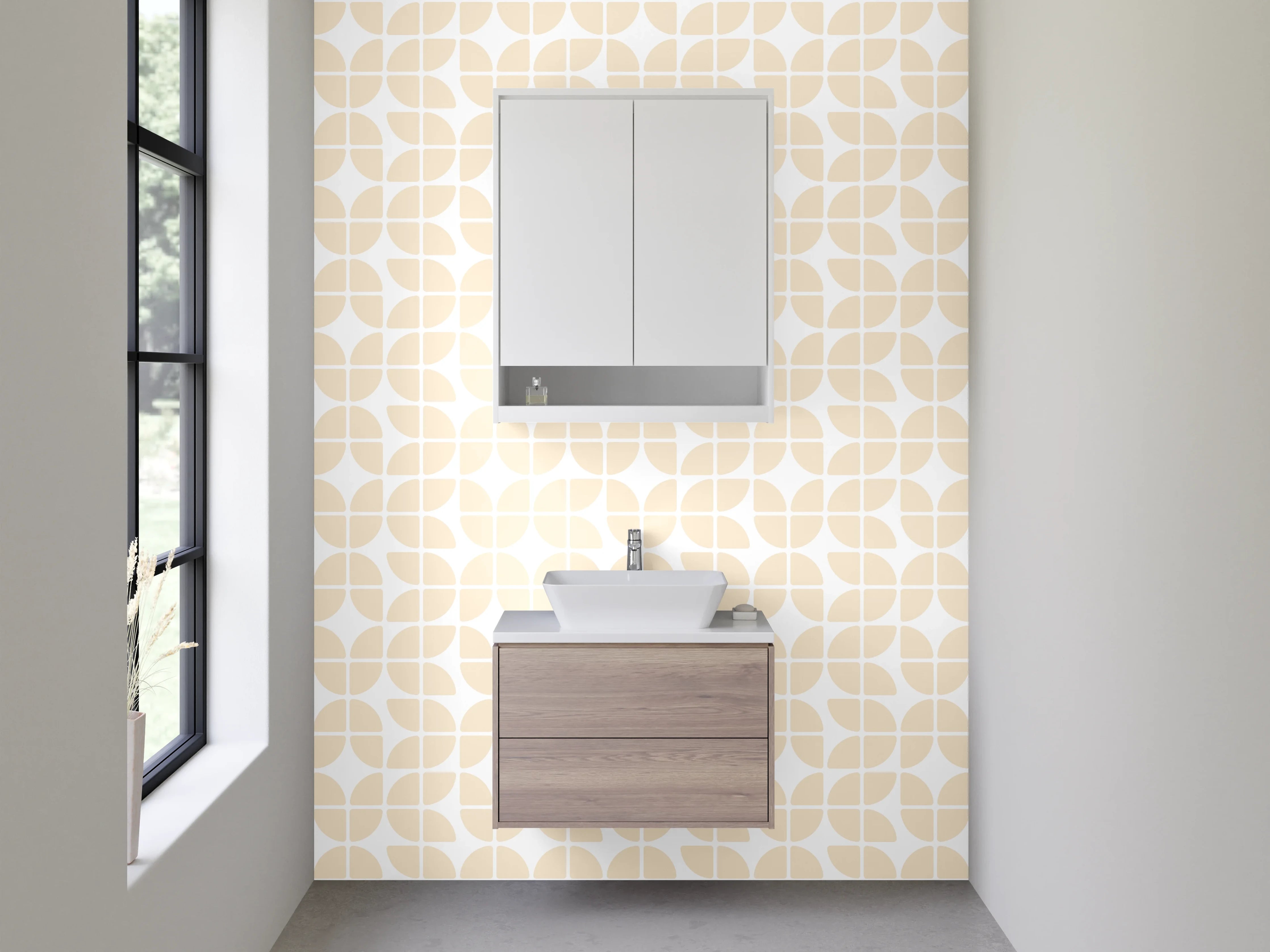 Waschbecken-Rückwand - Sanftes Beige Muster für Rückwände