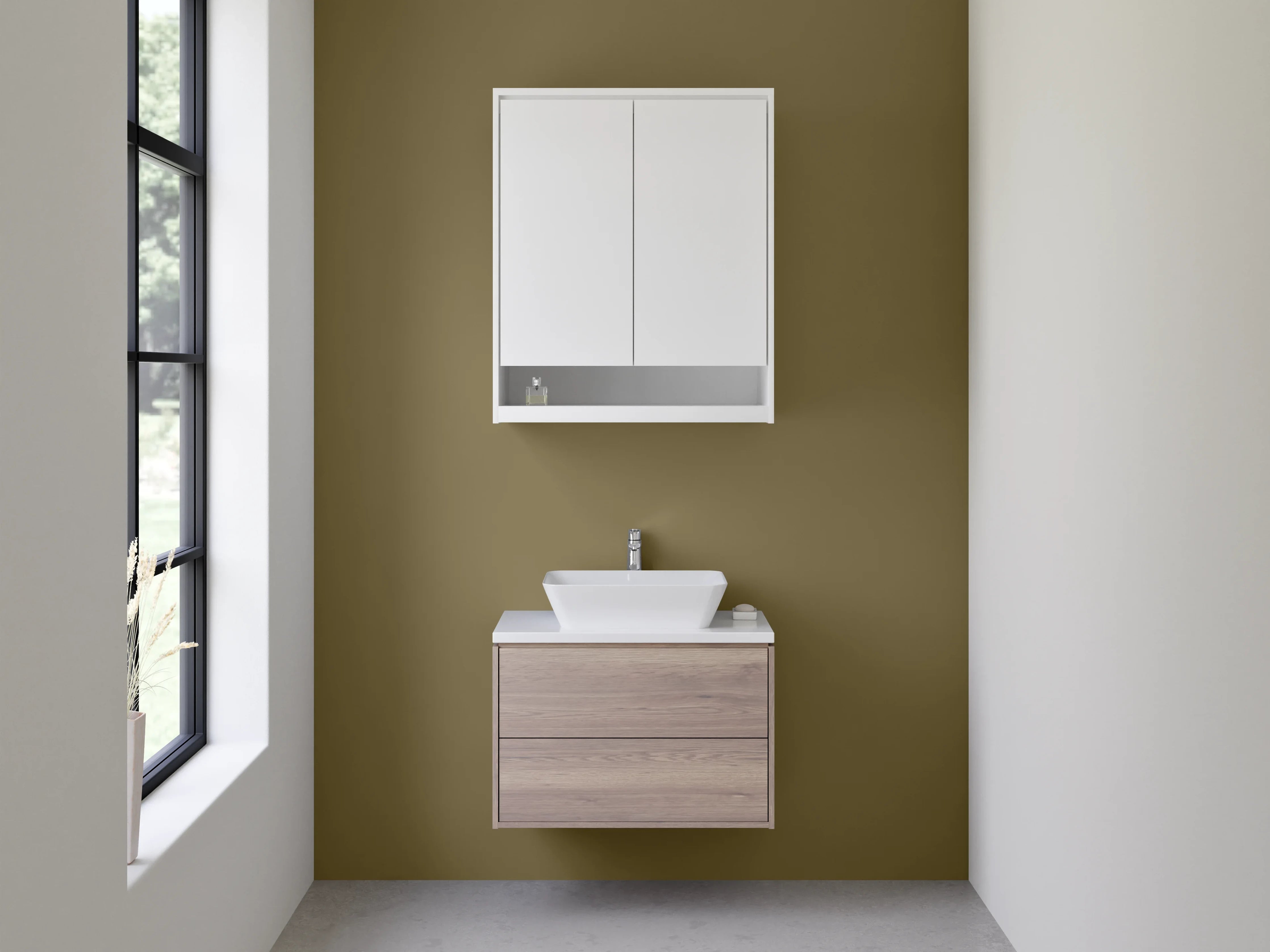 Waschbecken-Rückwand - Schiefergrau küsst Porzellanweiß