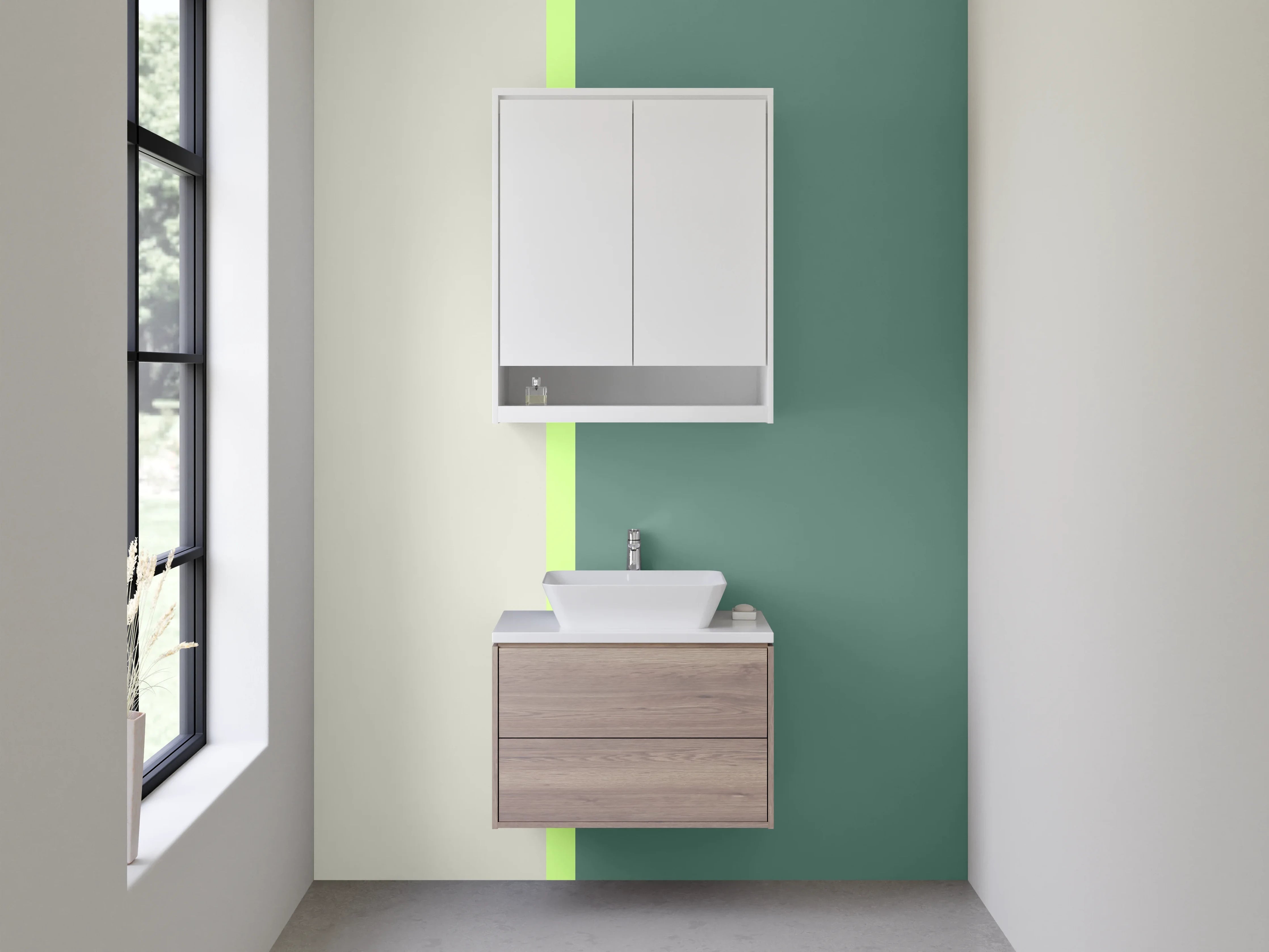 Waschbecken-Rückwand - Seidenglänzendes, edles Raumdesign