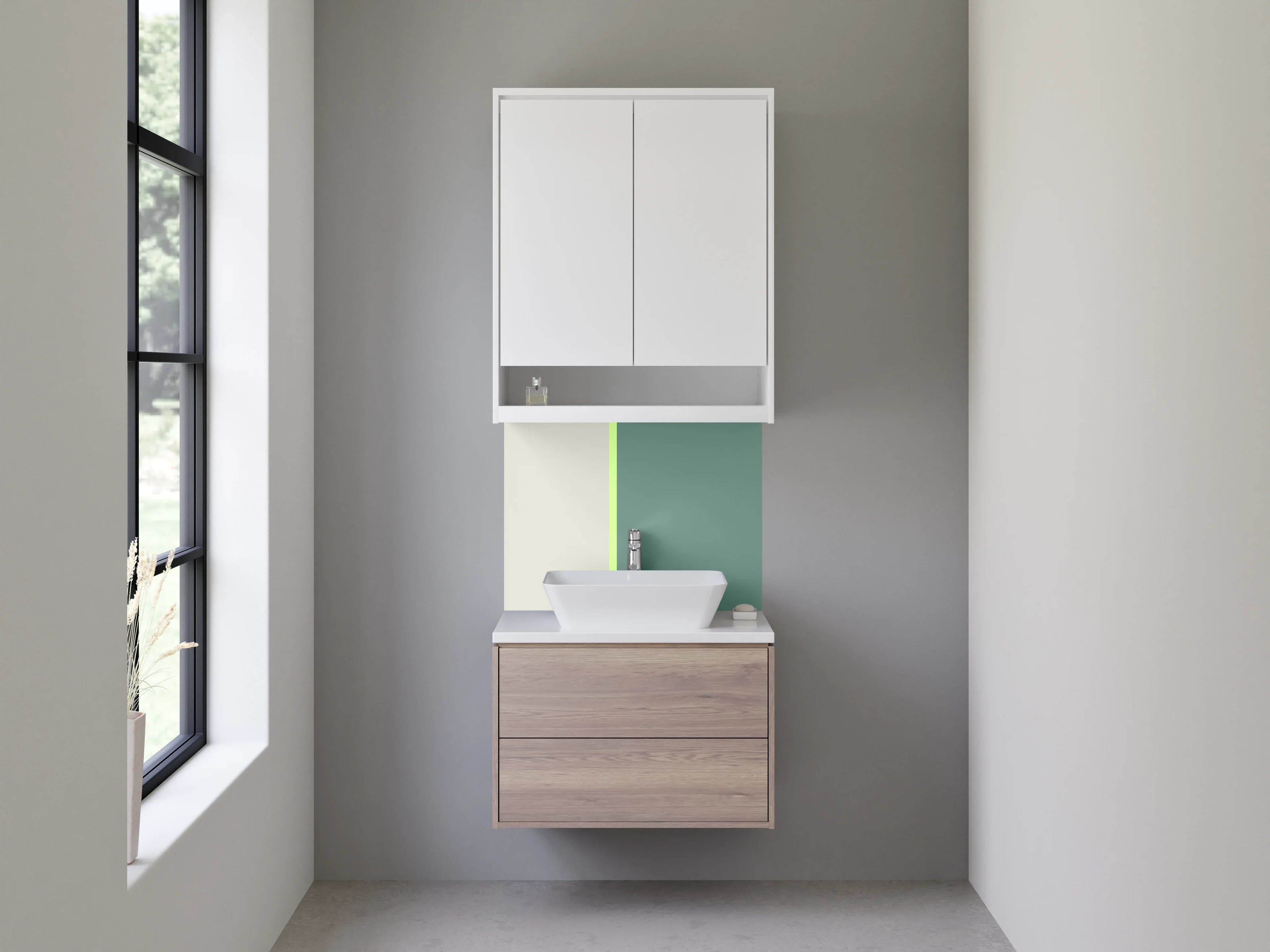 Waschbecken-Rückwand - Seidenglänzendes, edles Raumdesign