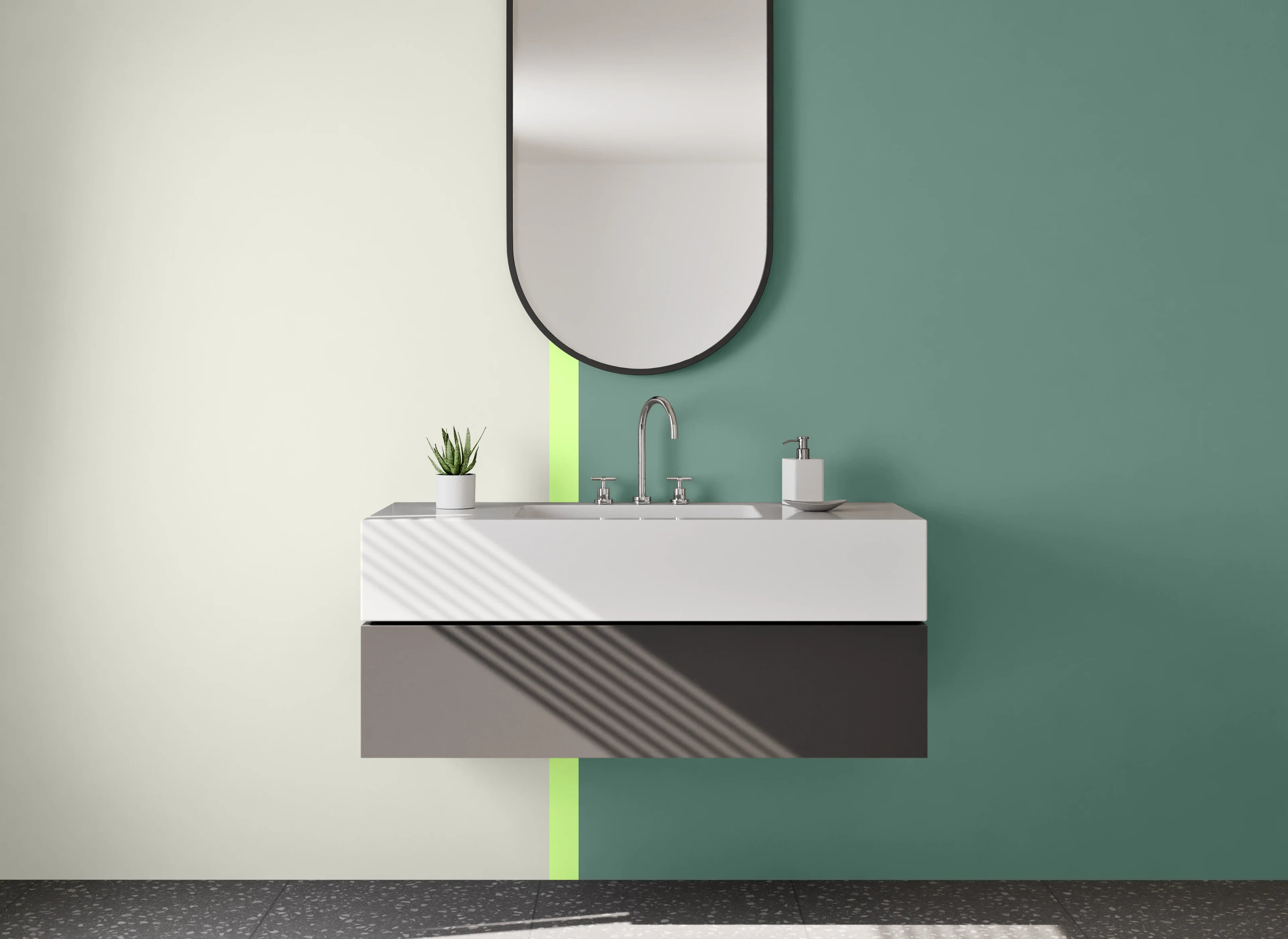 Waschbecken-Rückwand - Seidenglänzendes, edles Raumdesign