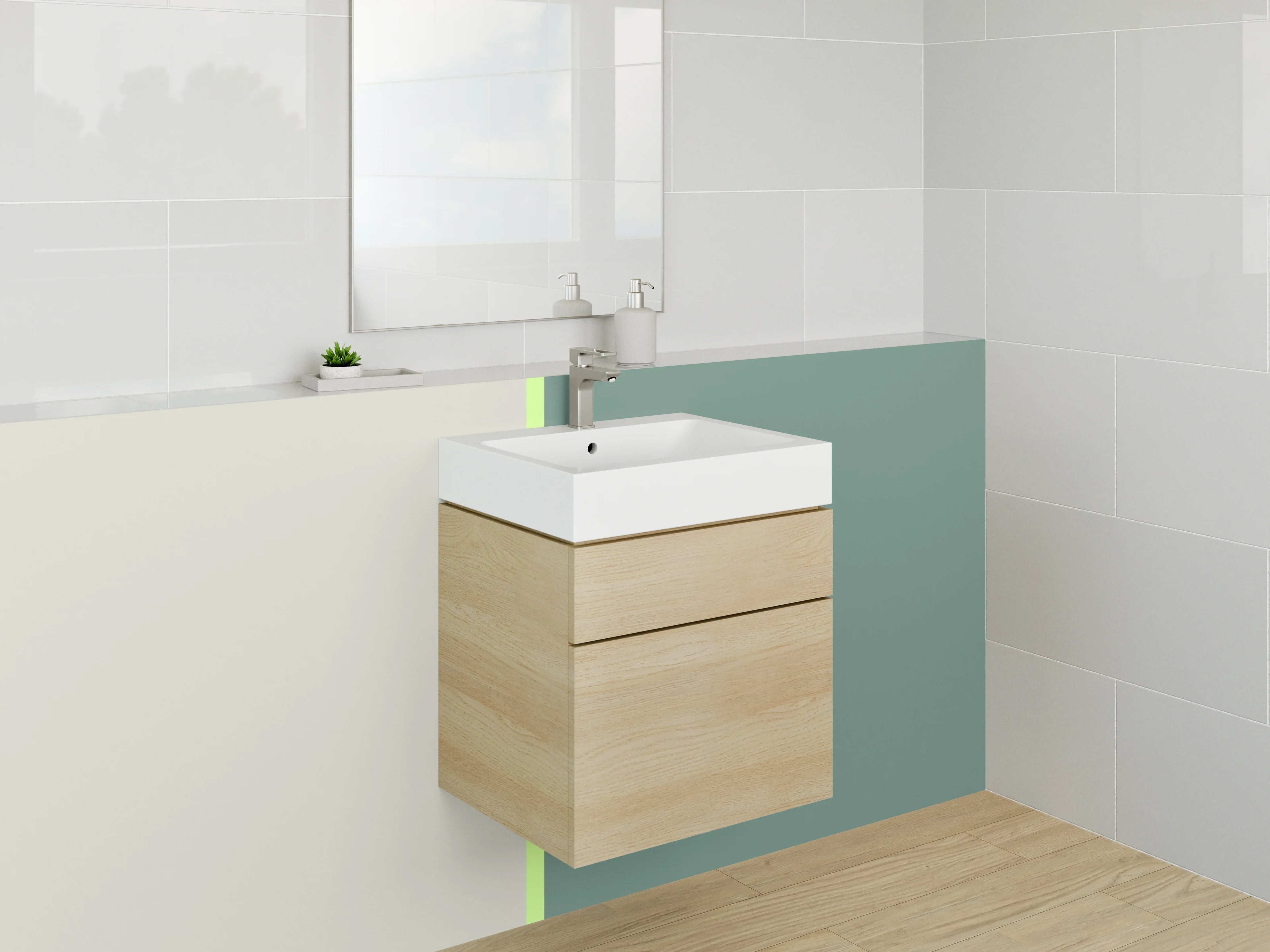 Waschbecken-Rückwand - Seidenglänzendes, edles Raumdesign