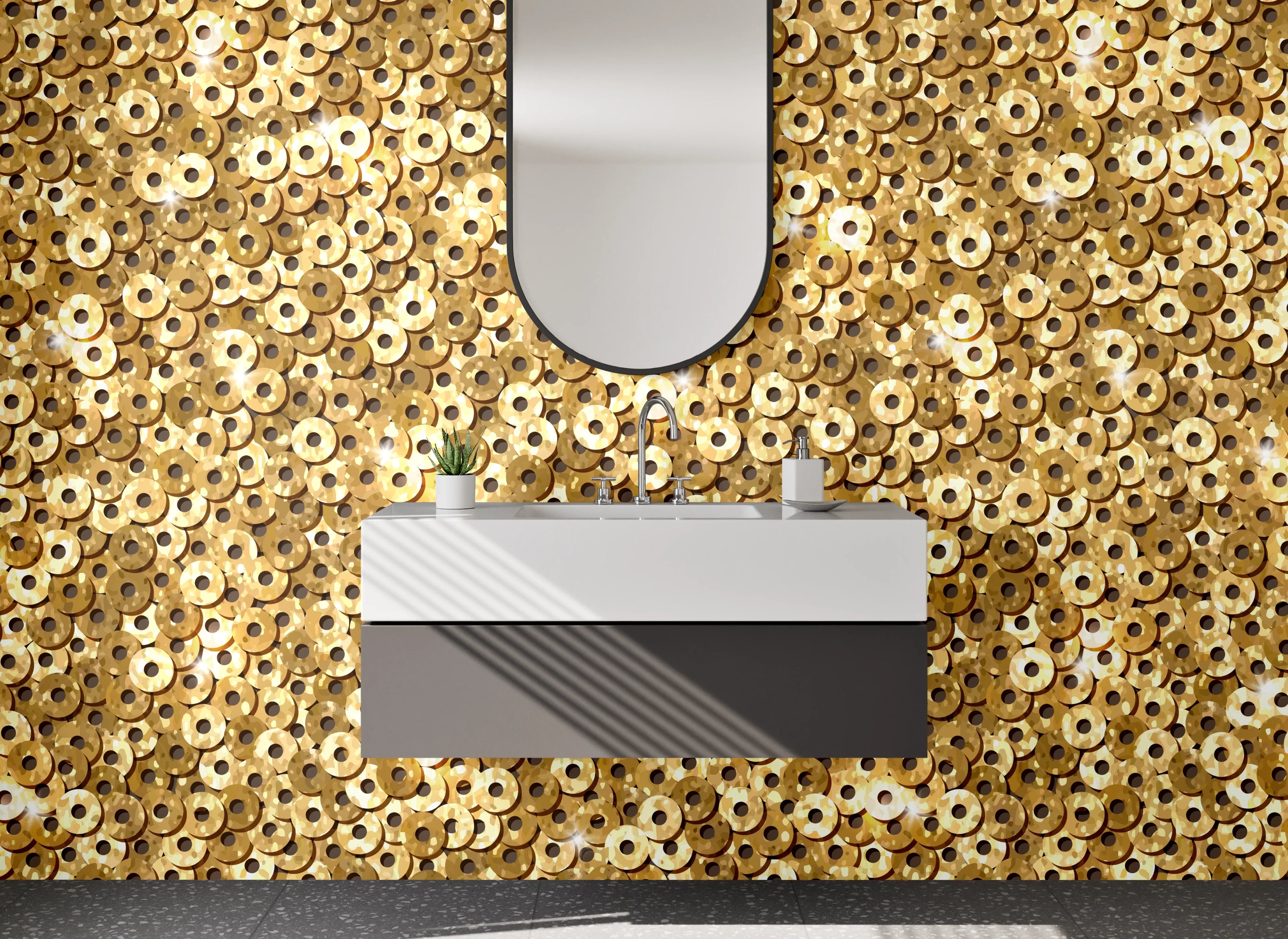 Waschbecken-Rückwand - Silberner Schimmer-Hintergrund