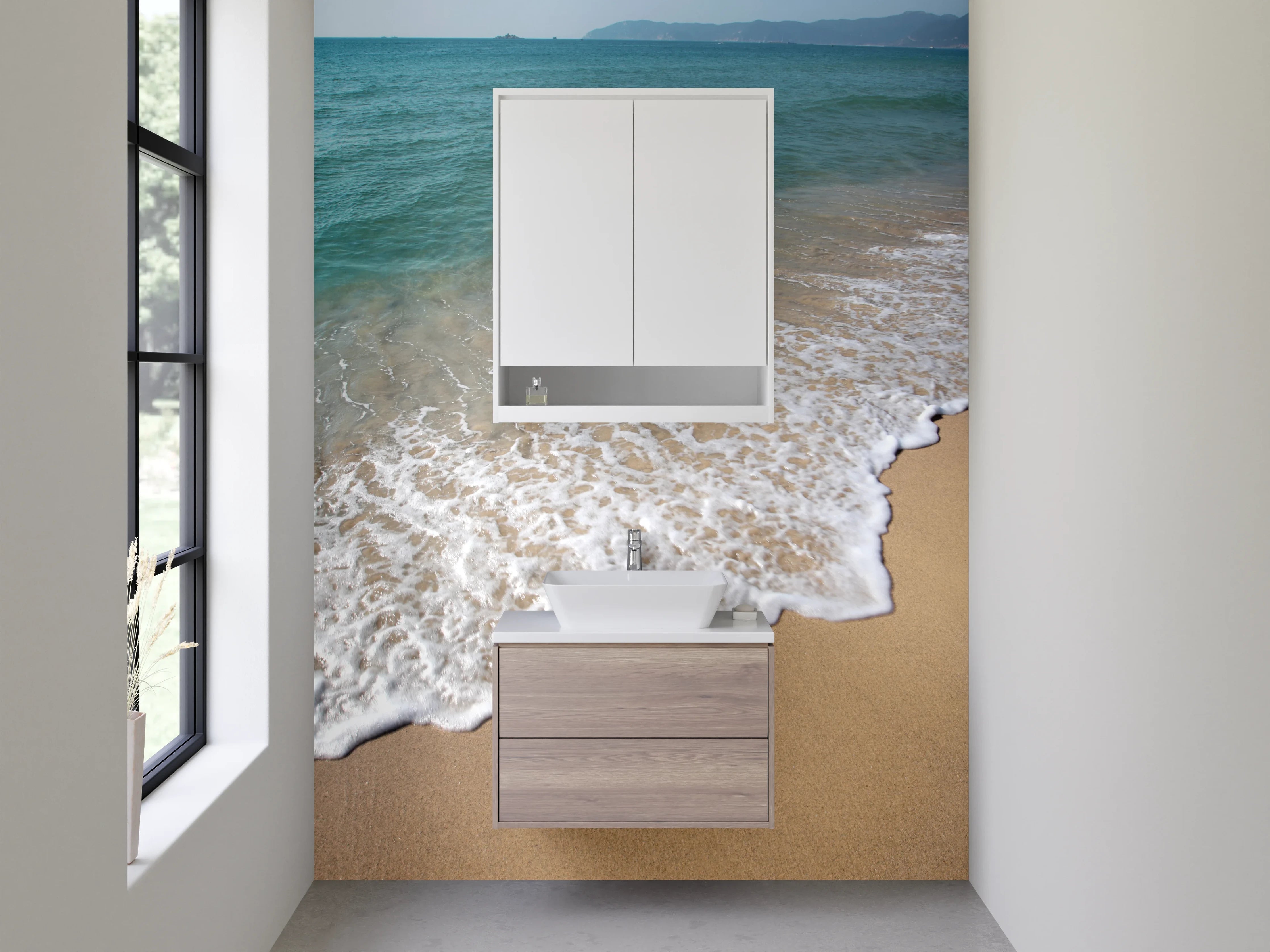 Waschbecken-Rückwand - Sonnenstrand am Meer