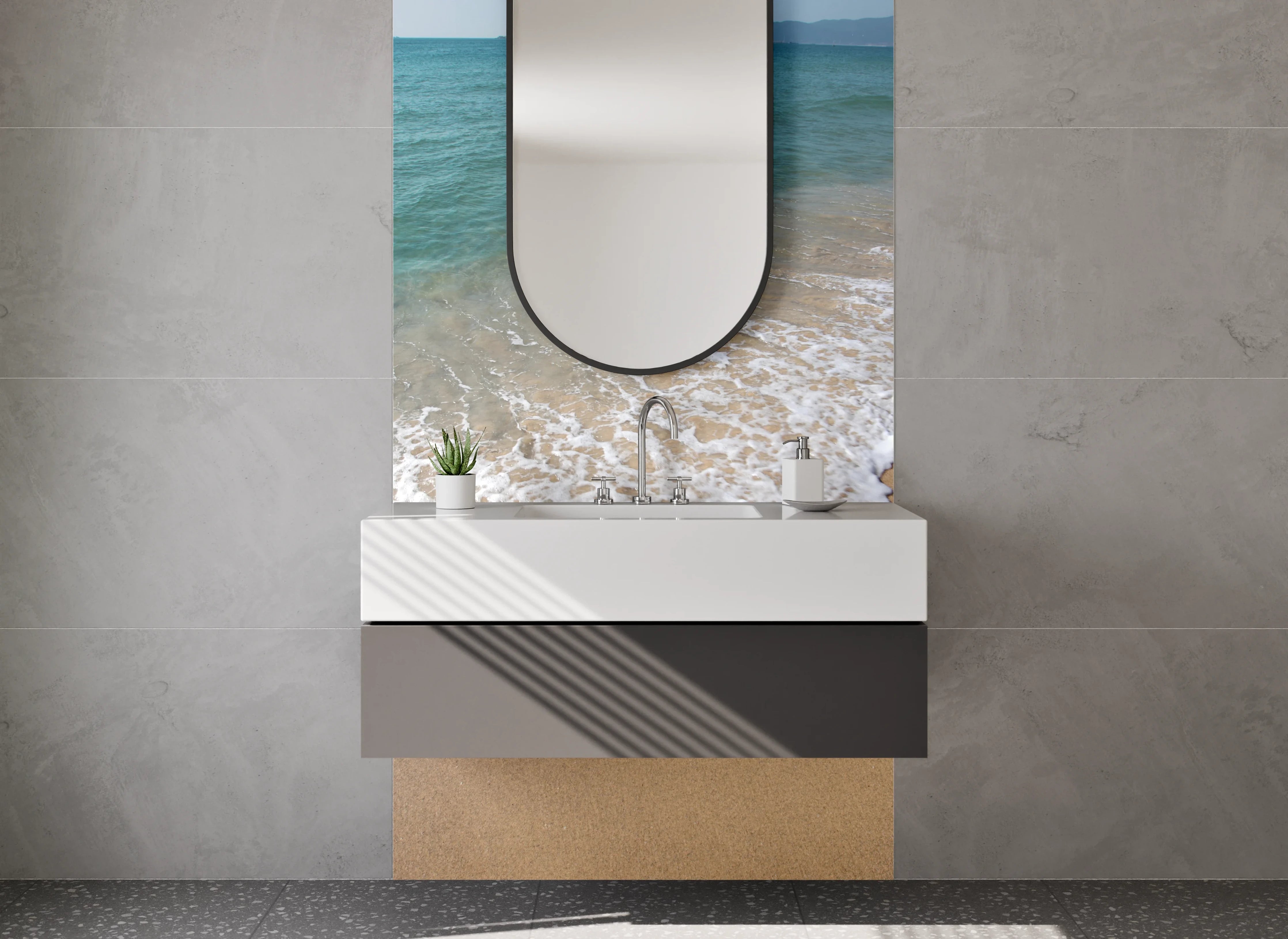 Waschbecken-Rückwand - Sonnenstrand am Meer