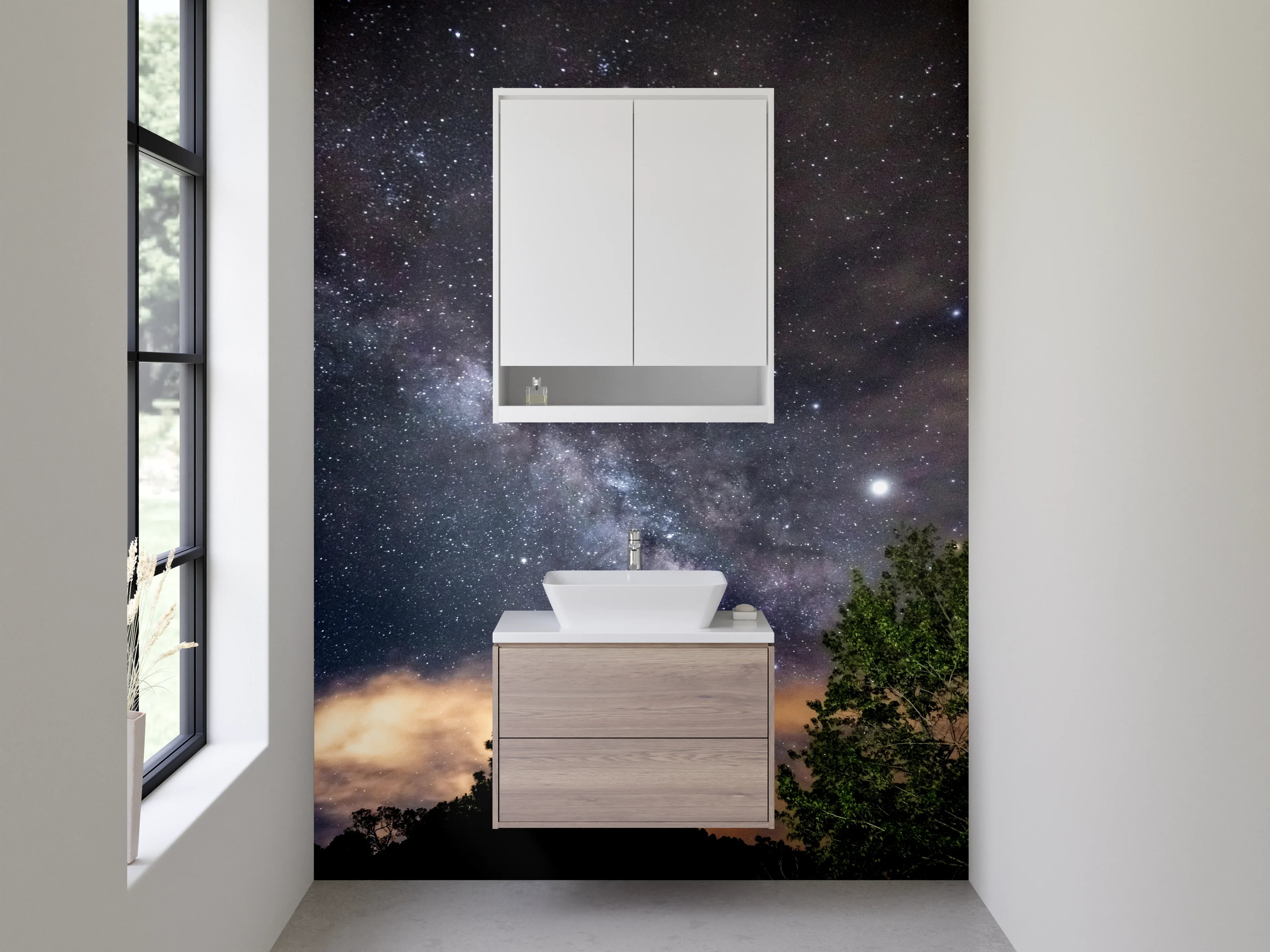 Waschbecken-Rückwand - Sternenhimmel und Milchstraße Nacht Foto