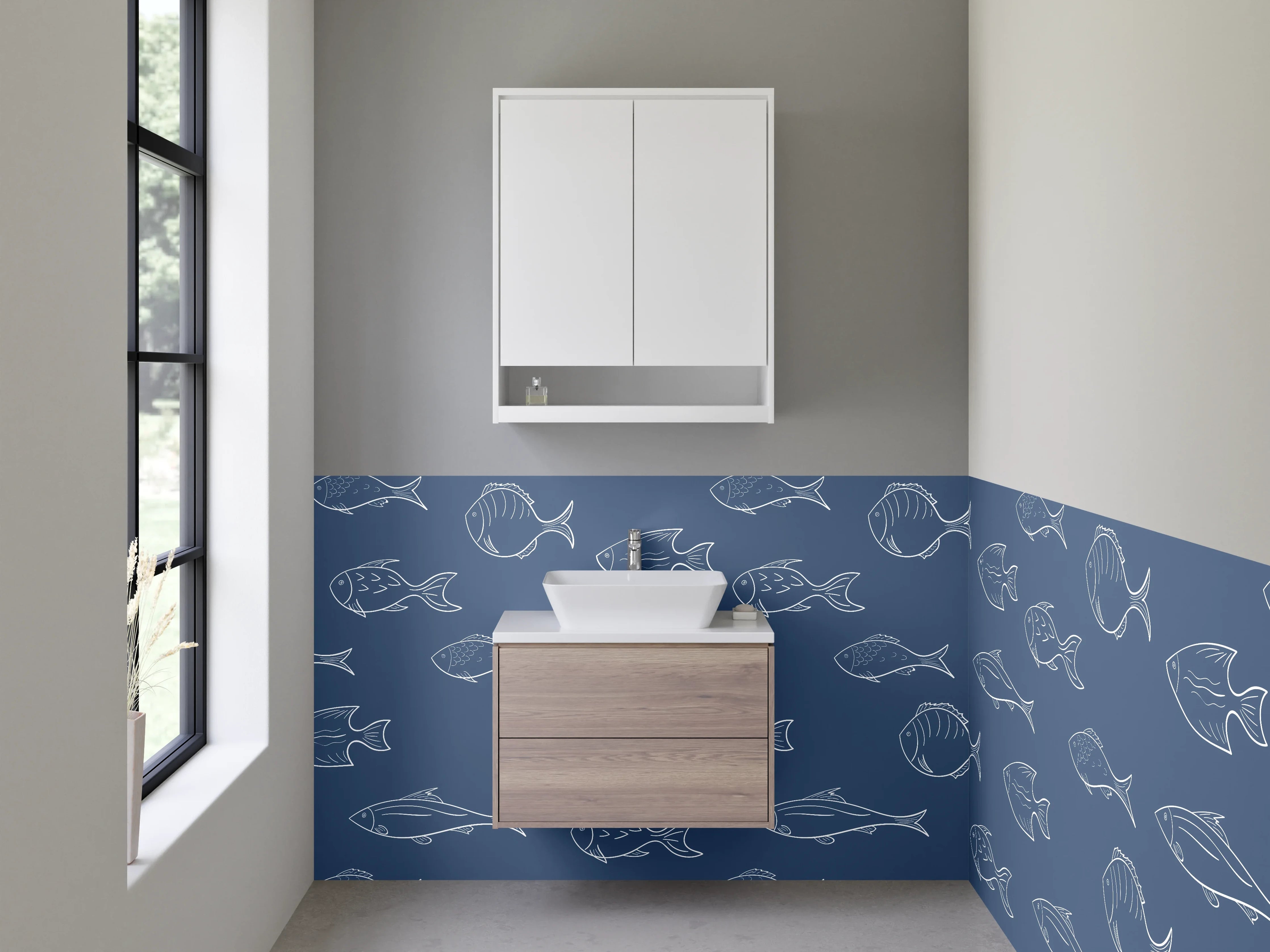 Waschbecken-Rückwand - Stilvolle Grau-Details für dein Bad