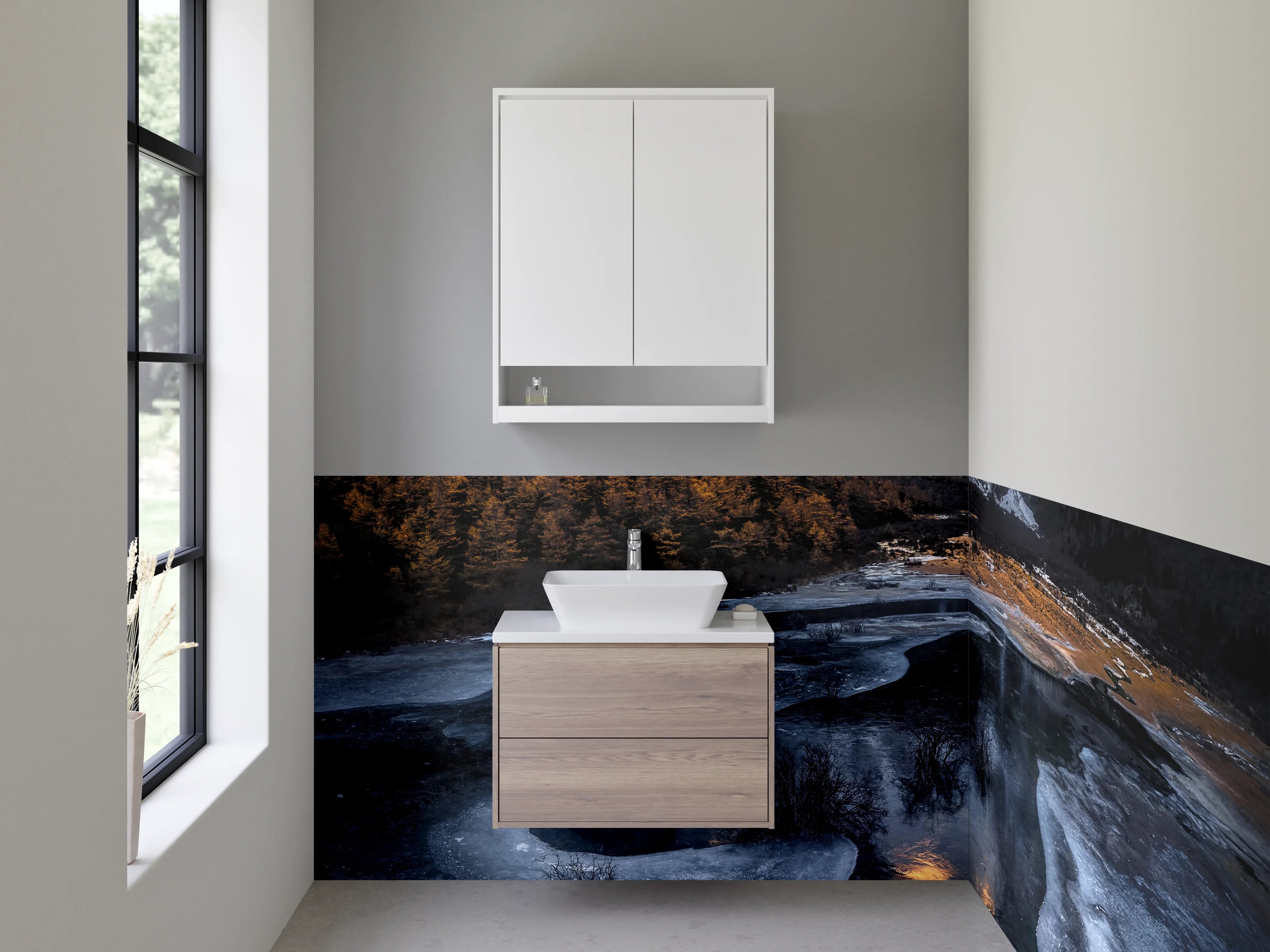 Waschbecken-Rückwand - Stilvolle Grautöne für dein Badezimmer