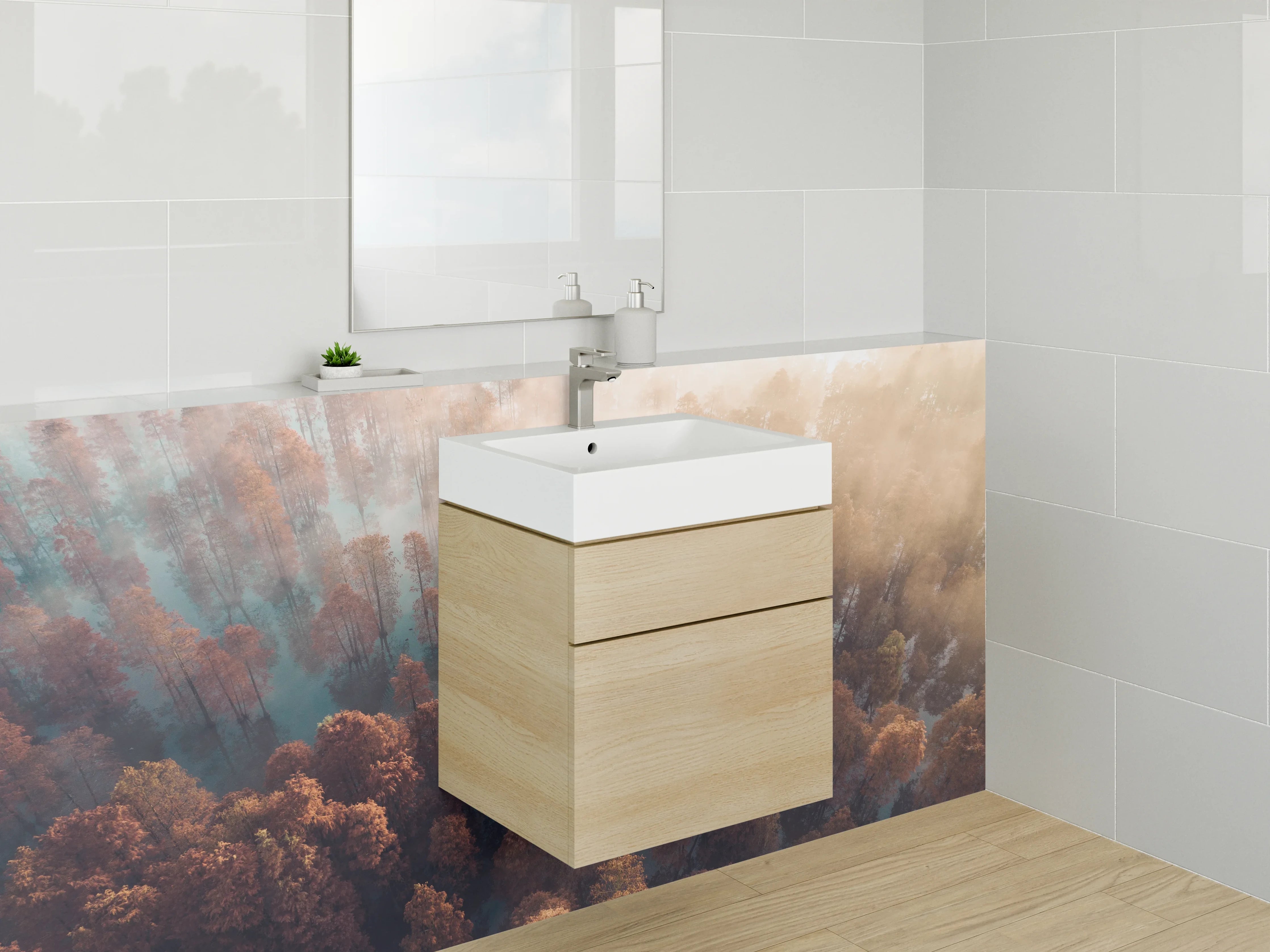 Waschbecken-Rückwand - Stilvolle Grautöne für deine Bad-Backwand