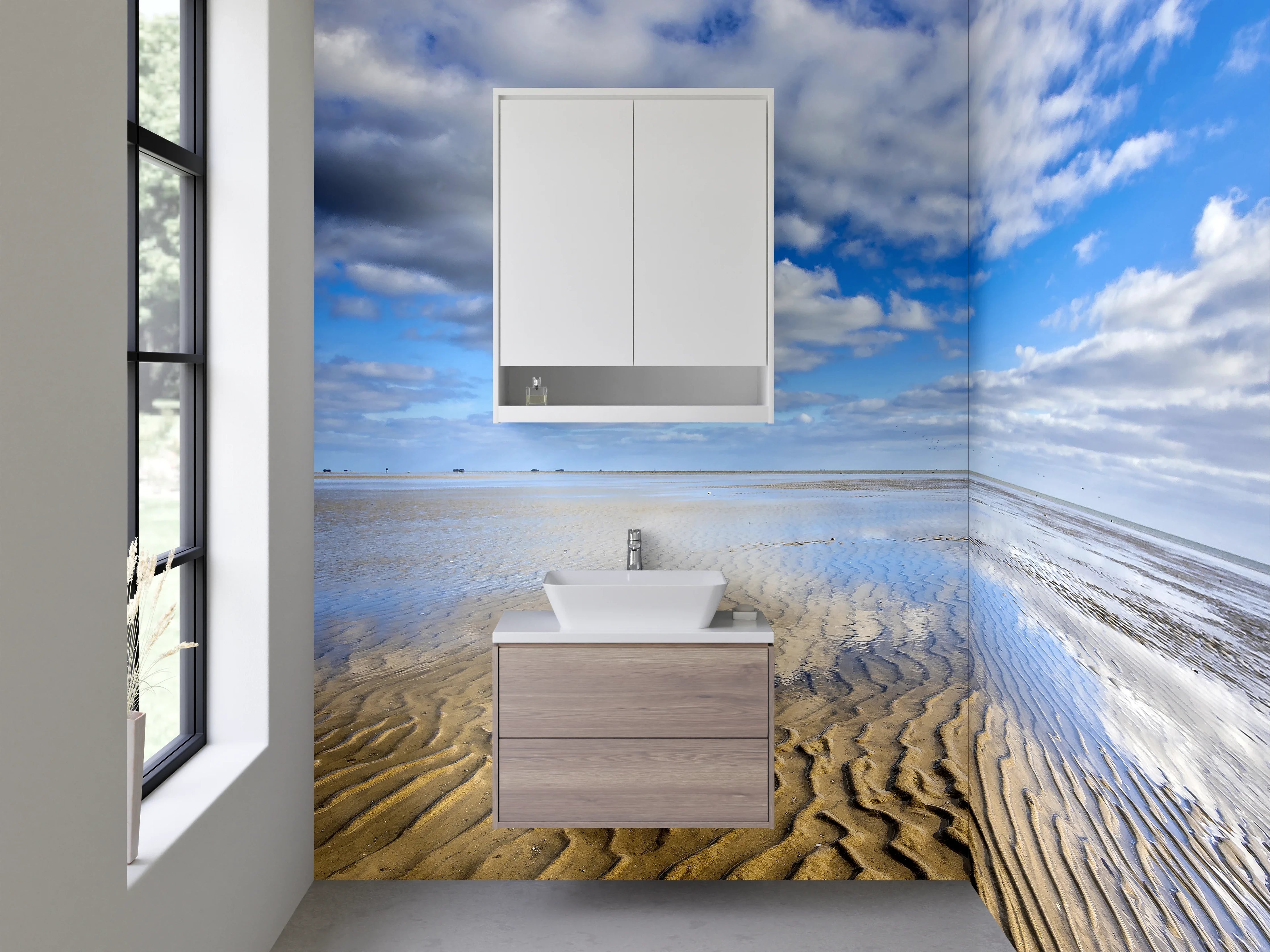 Waschbecken-Rückwand - Strand und Himmel – Ruhige Weite