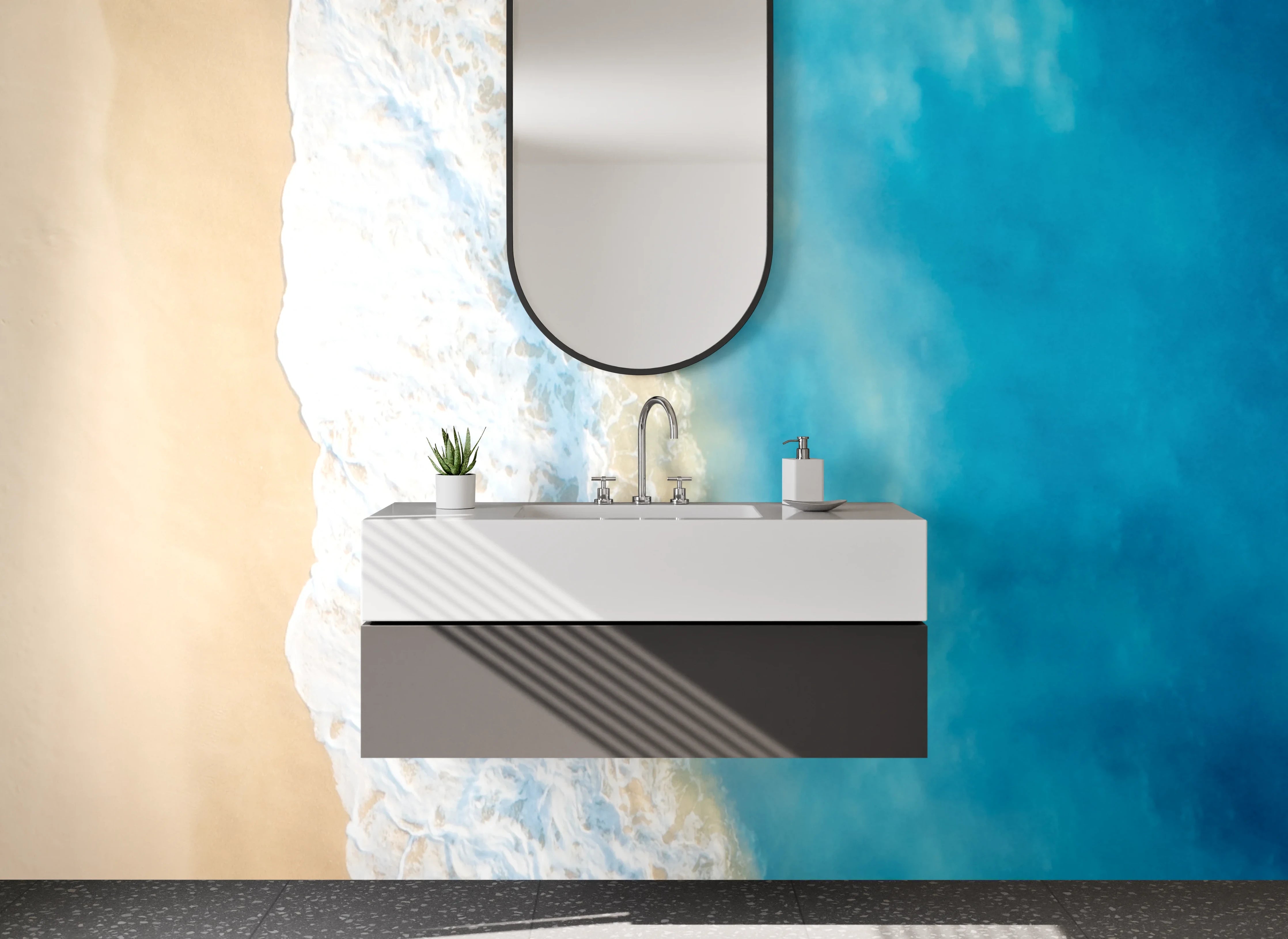 Waschbecken-Rückwand - Strand und Meer Sommerfeeling Poster