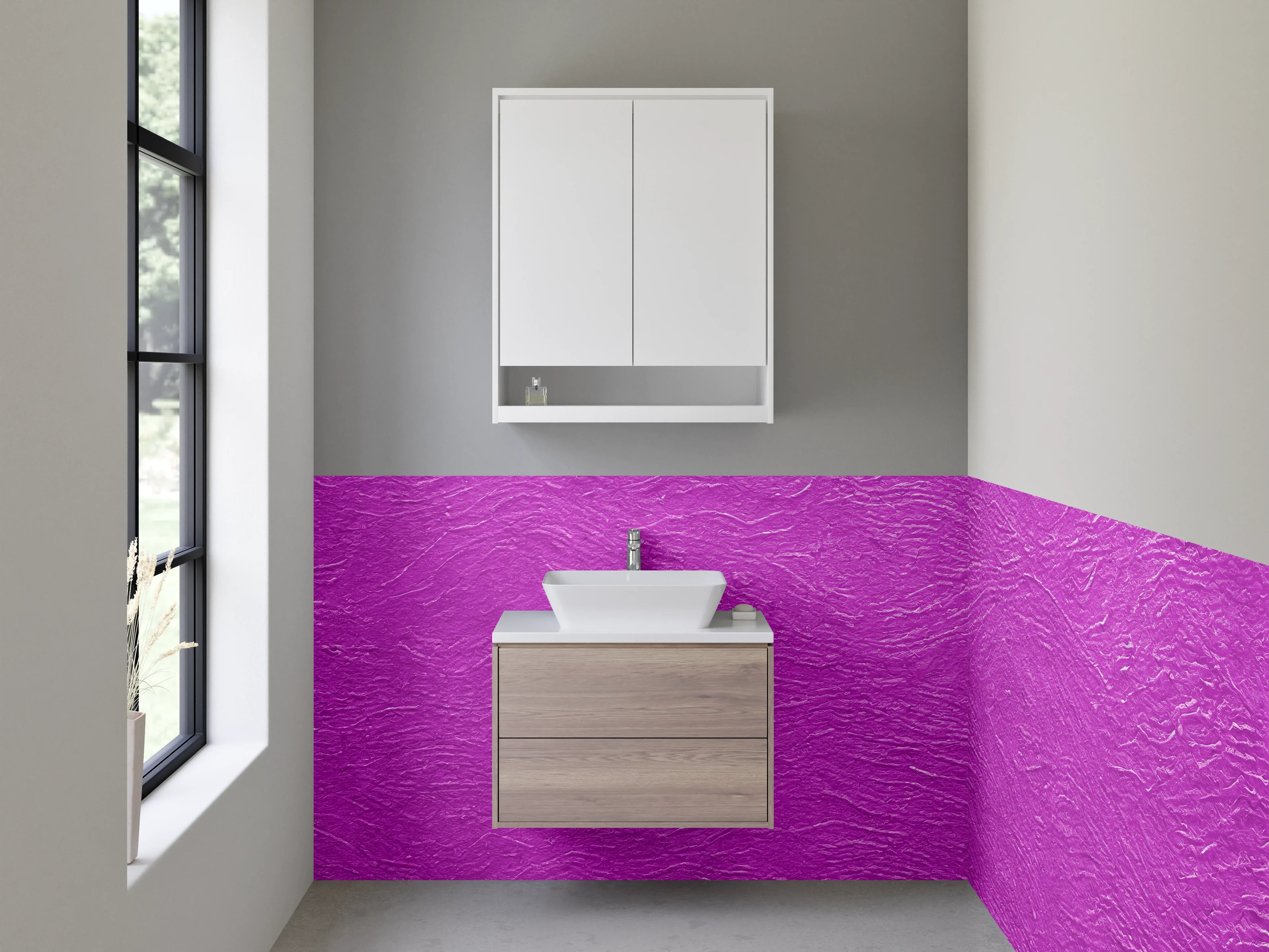 Waschbecken-Rückwand - Strukturierte lila Oberfläche modern