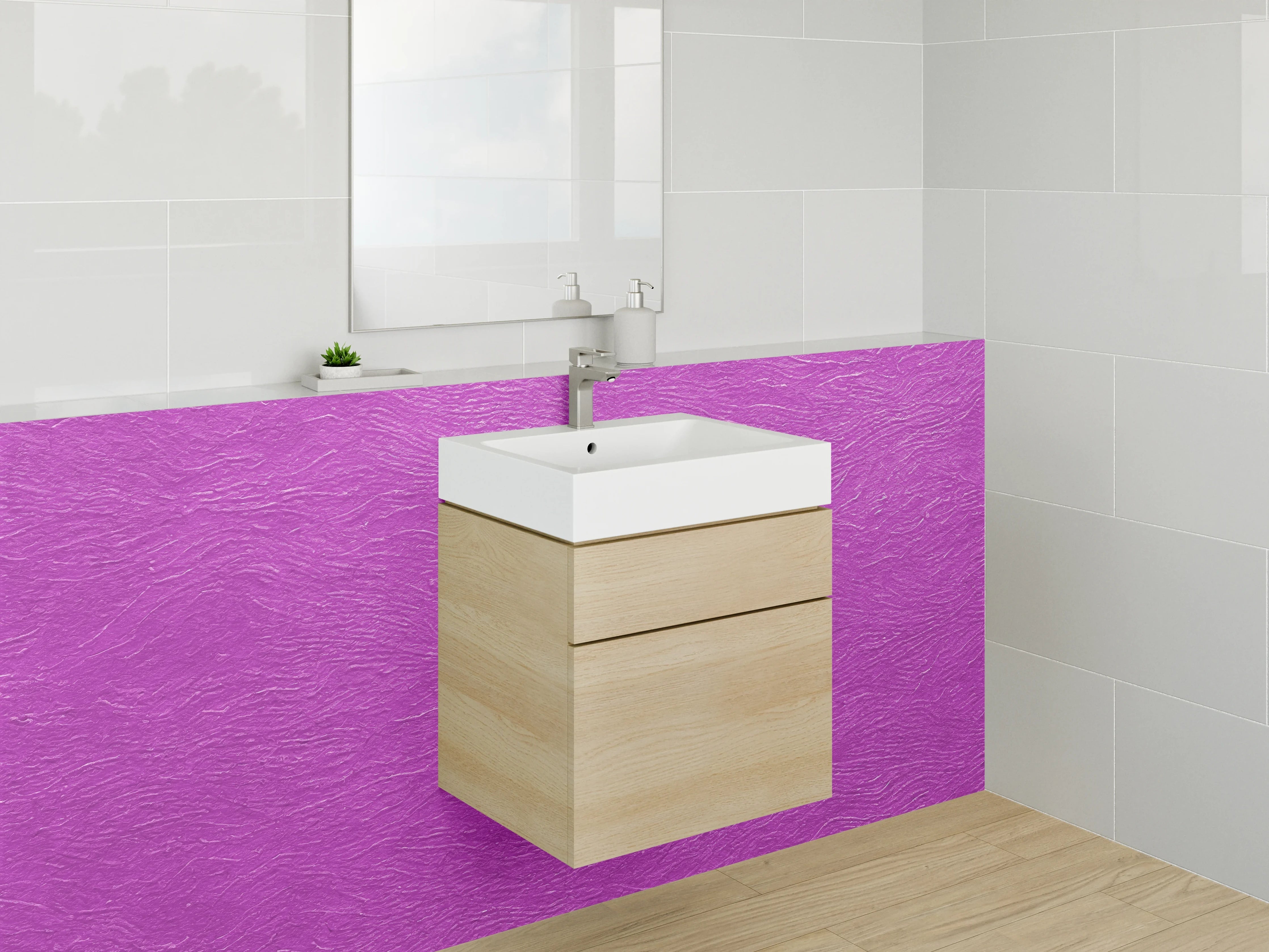 Waschbecken-Rückwand - Strukturierte lila Oberfläche modern