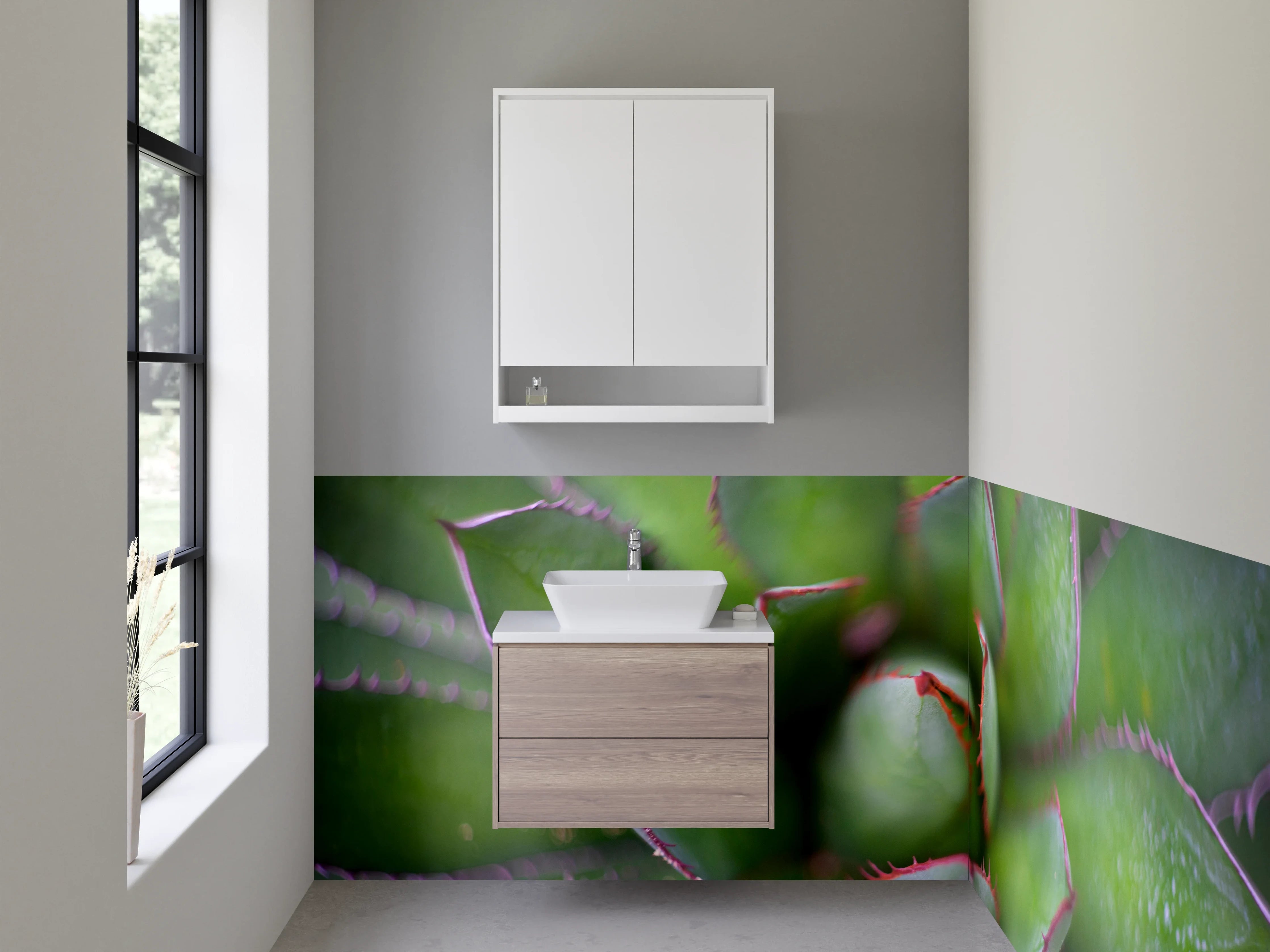 Waschbecken-Rückwand - Sukkulenten-Optik Grün für Deine Küche