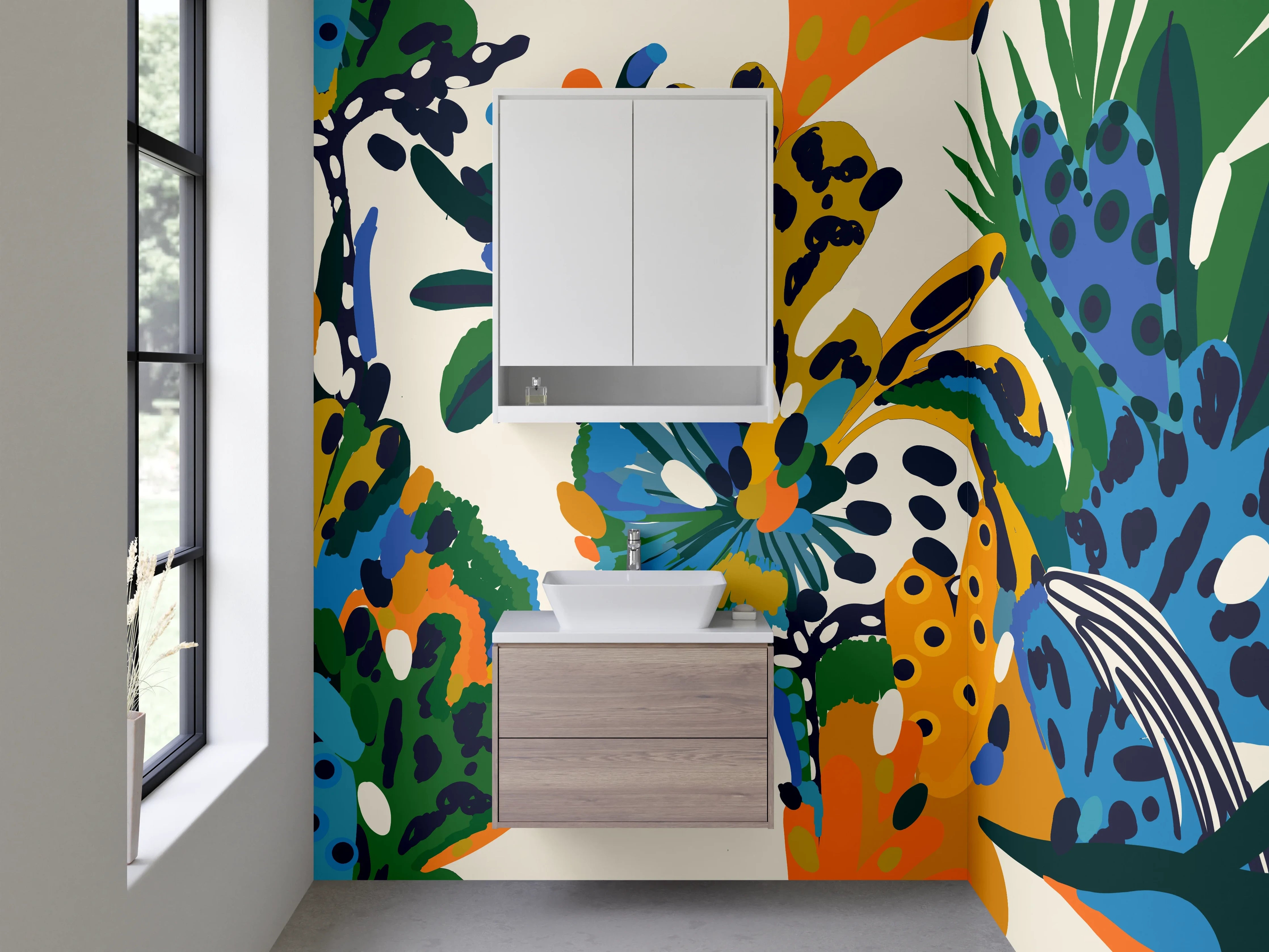 Waschbecken-Rückwand - Tropischer Jungle Abstrakt Muster