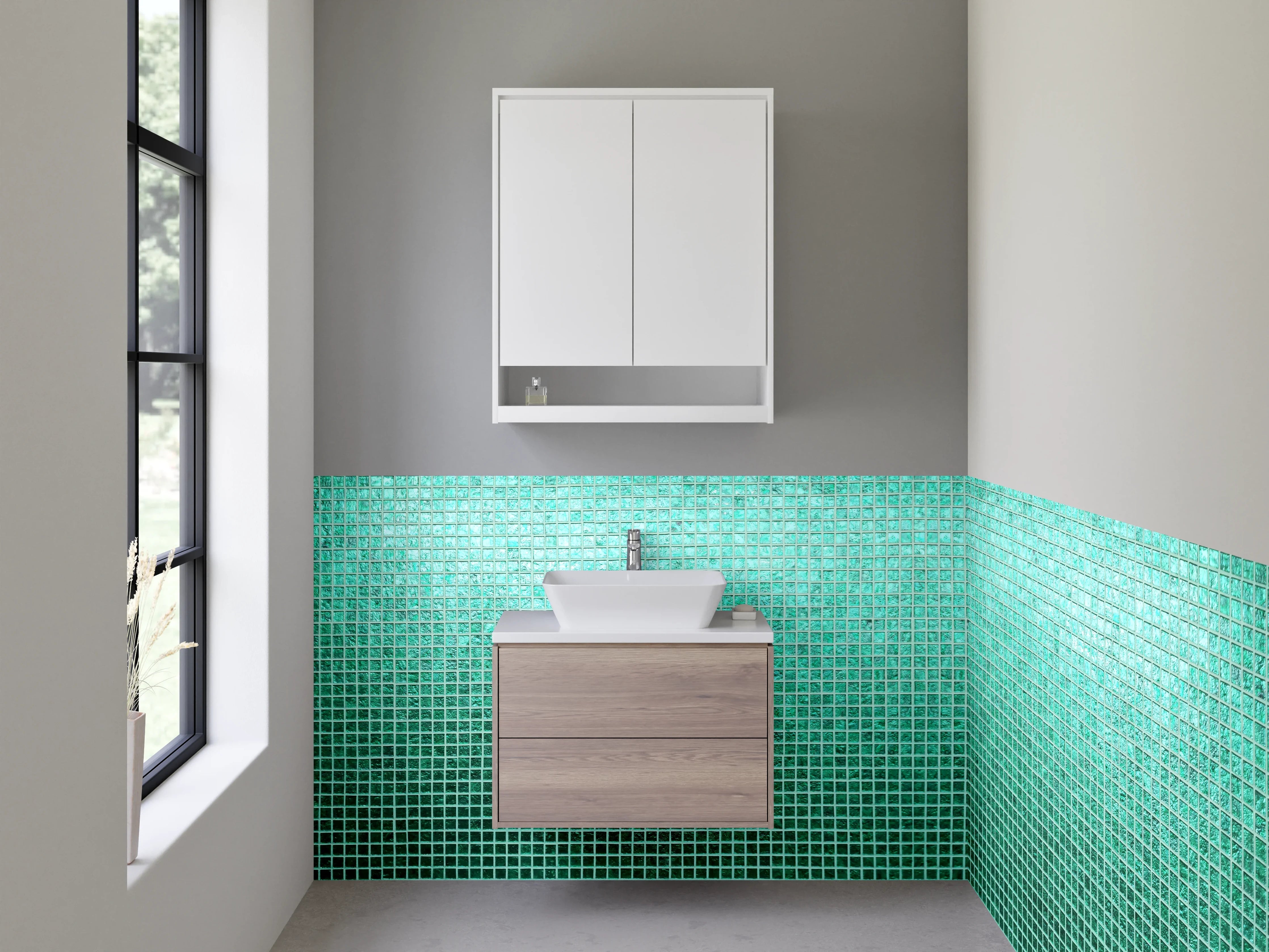 Waschbecken-Rückwand - Türkises Mosaik Fliesenmuster Modern