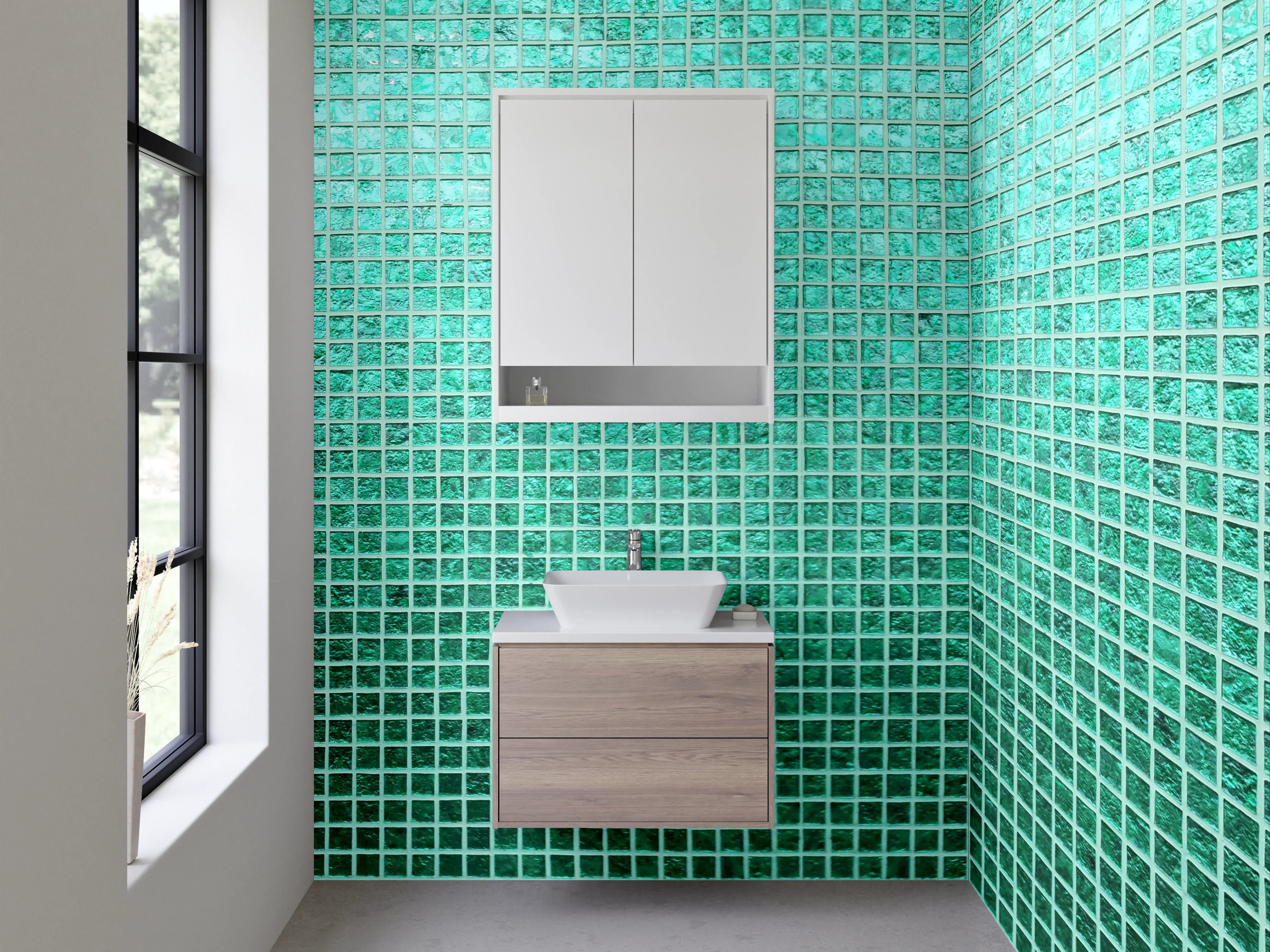 Waschbecken-Rückwand - Türkises Mosaik Fliesenmuster Modern