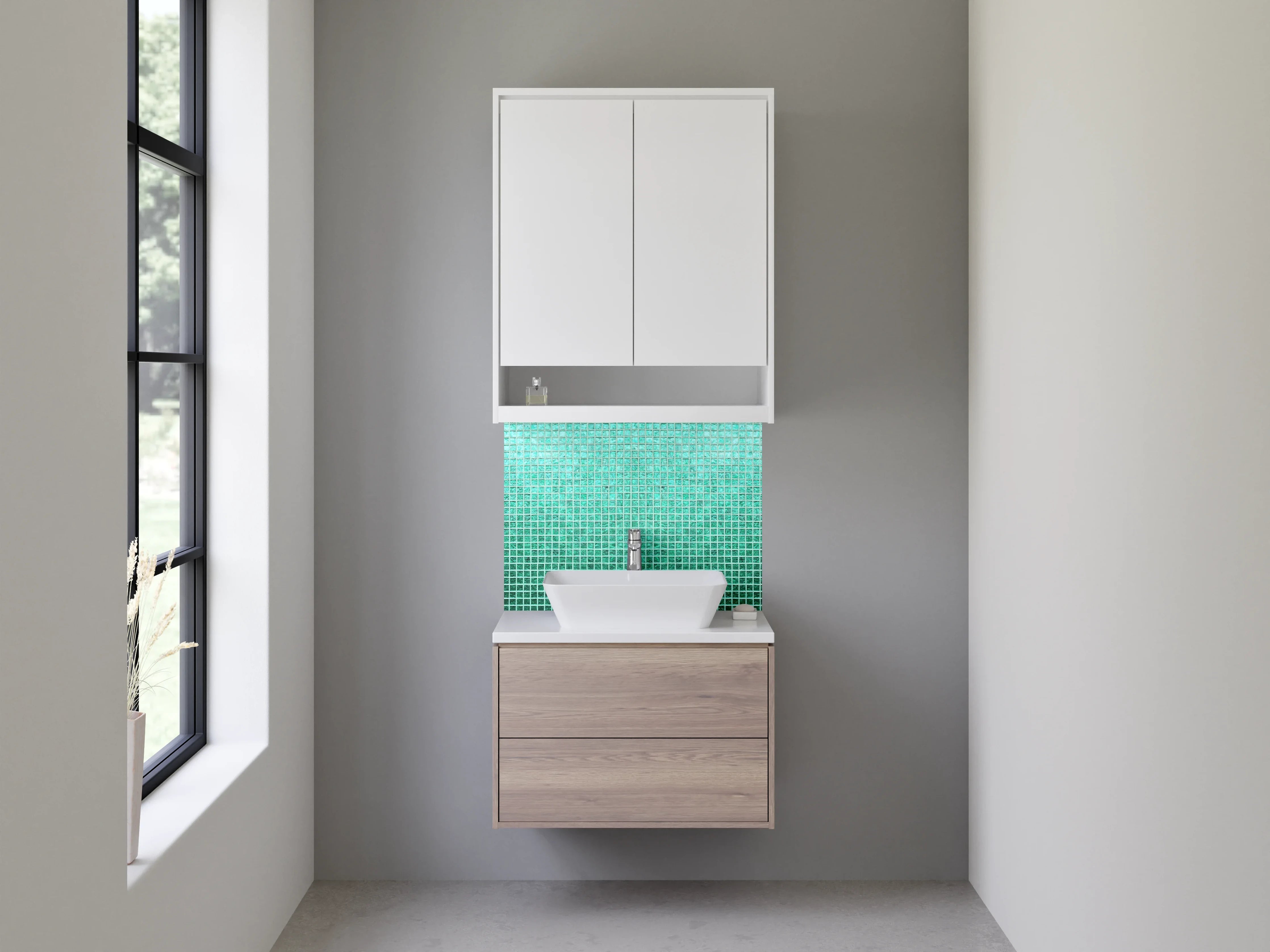 Waschbecken-Rückwand - Türkises Mosaik Fliesenmuster Modern