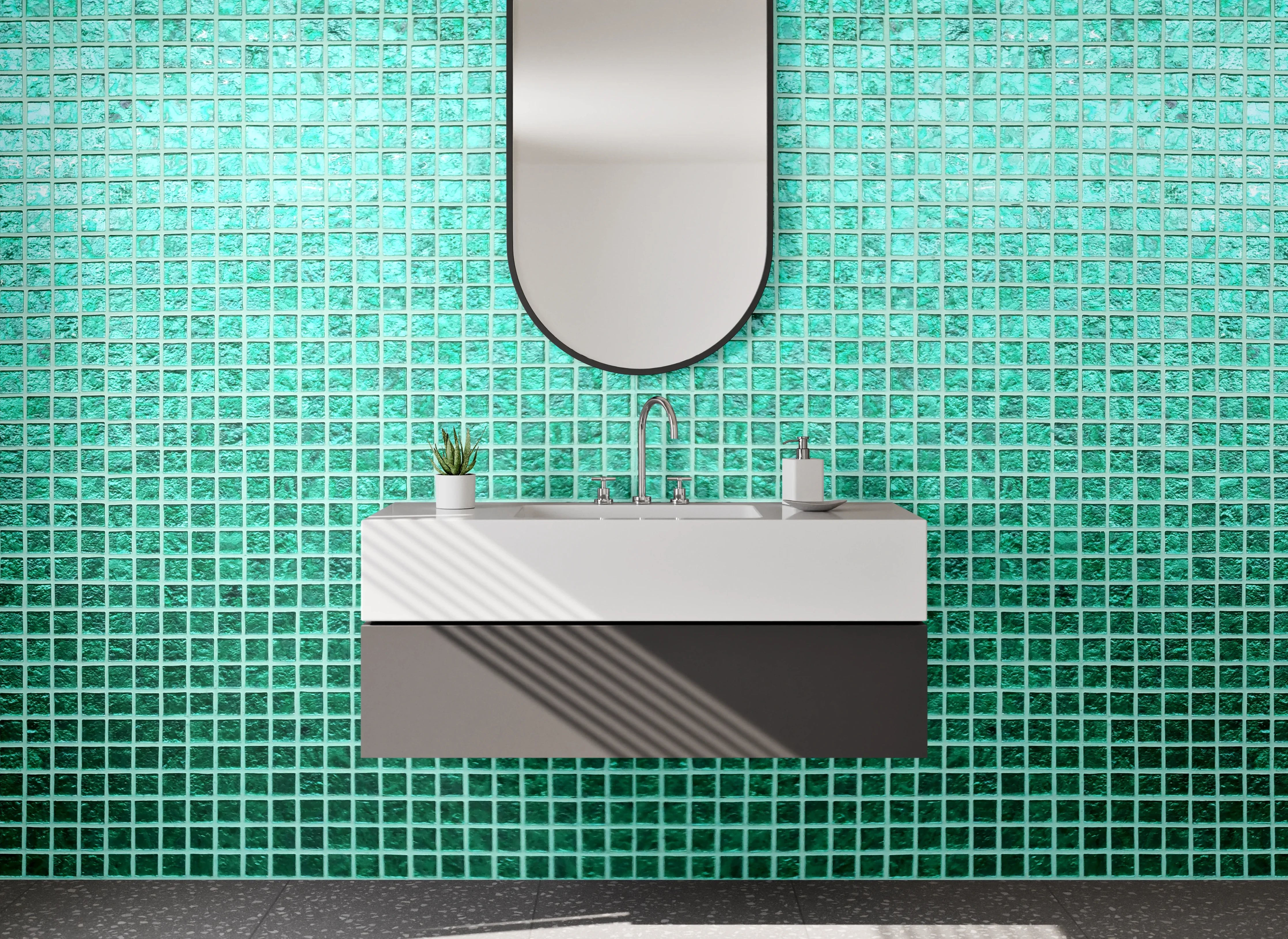 Waschbecken-Rückwand - Türkises Mosaik Fliesenmuster Modern