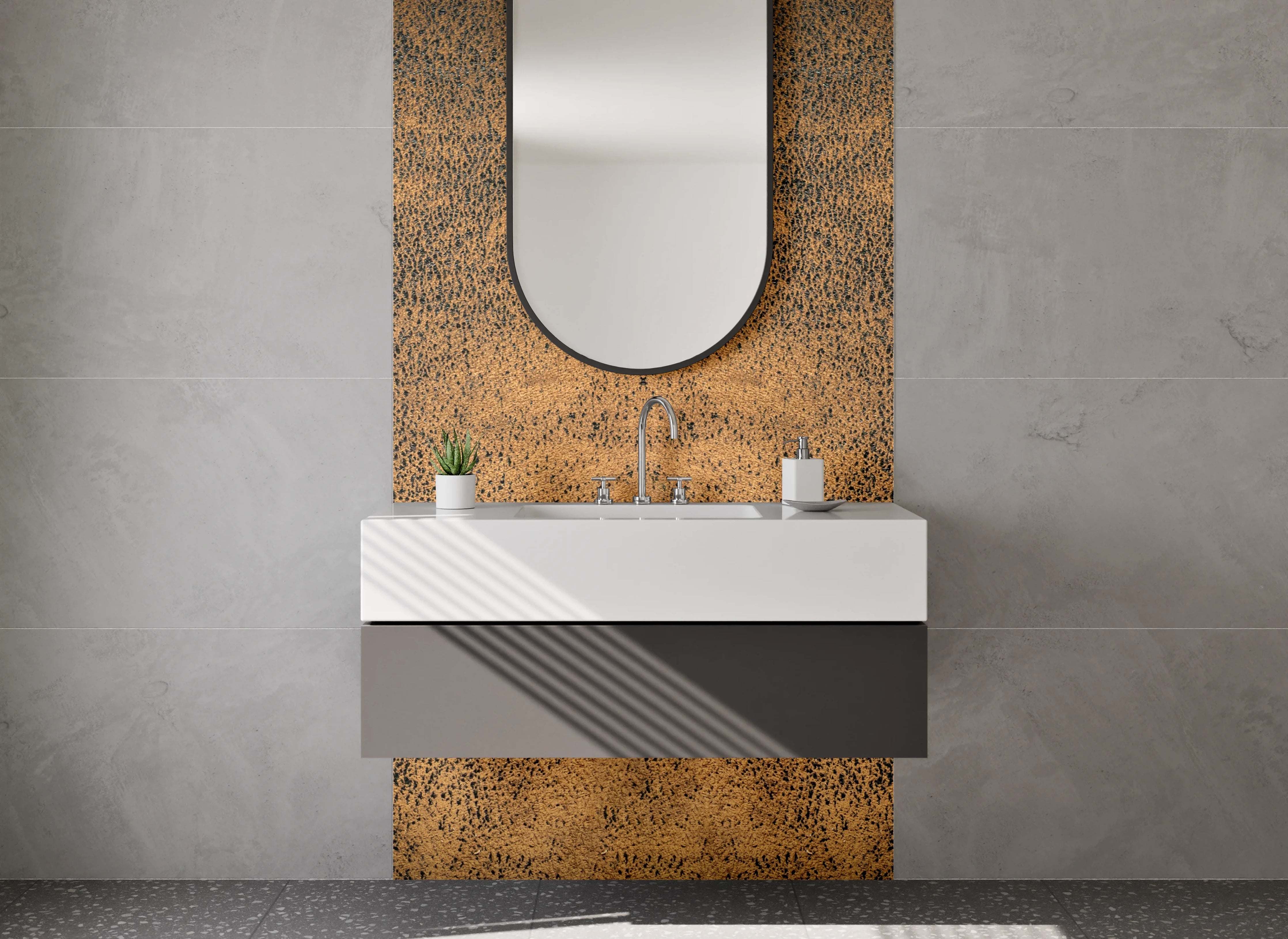 Waschbecken-Rückwand - Vintage Braun Struktur Wandmotiv