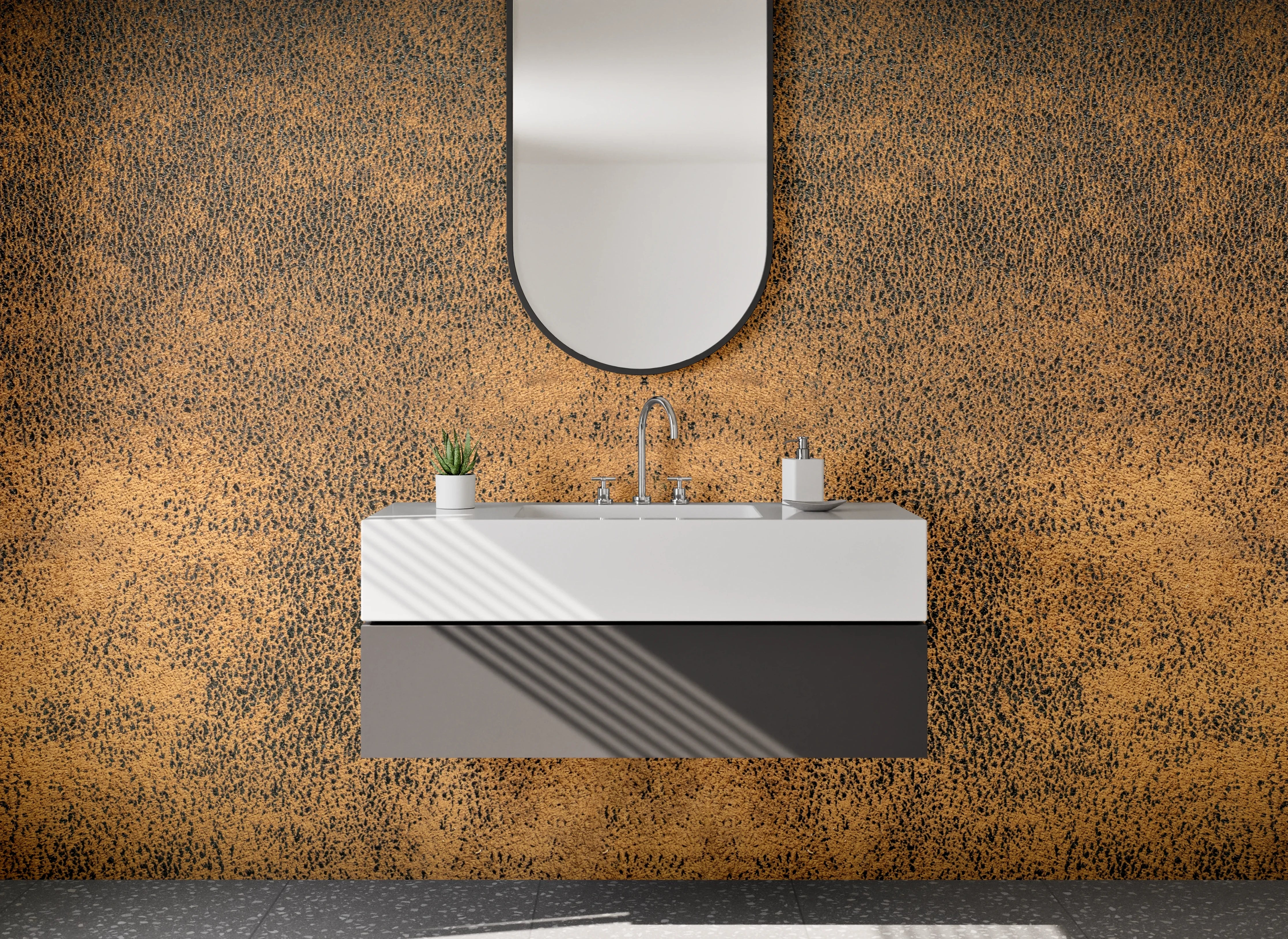 Waschbecken-Rückwand - Vintage Braun Struktur Wandmotiv