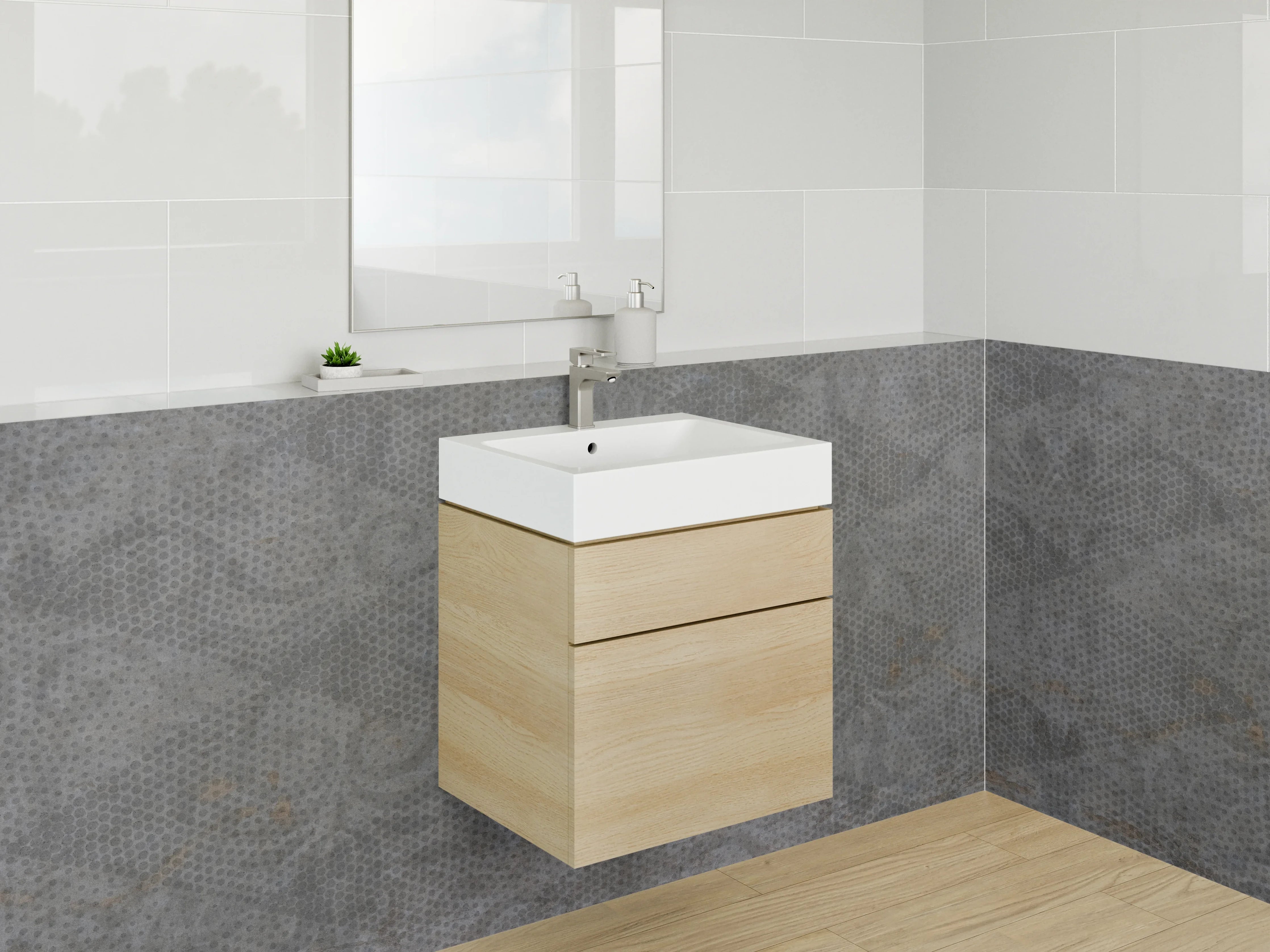 Waschbecken-Rückwand - Vintage Ornament Grau Tapete