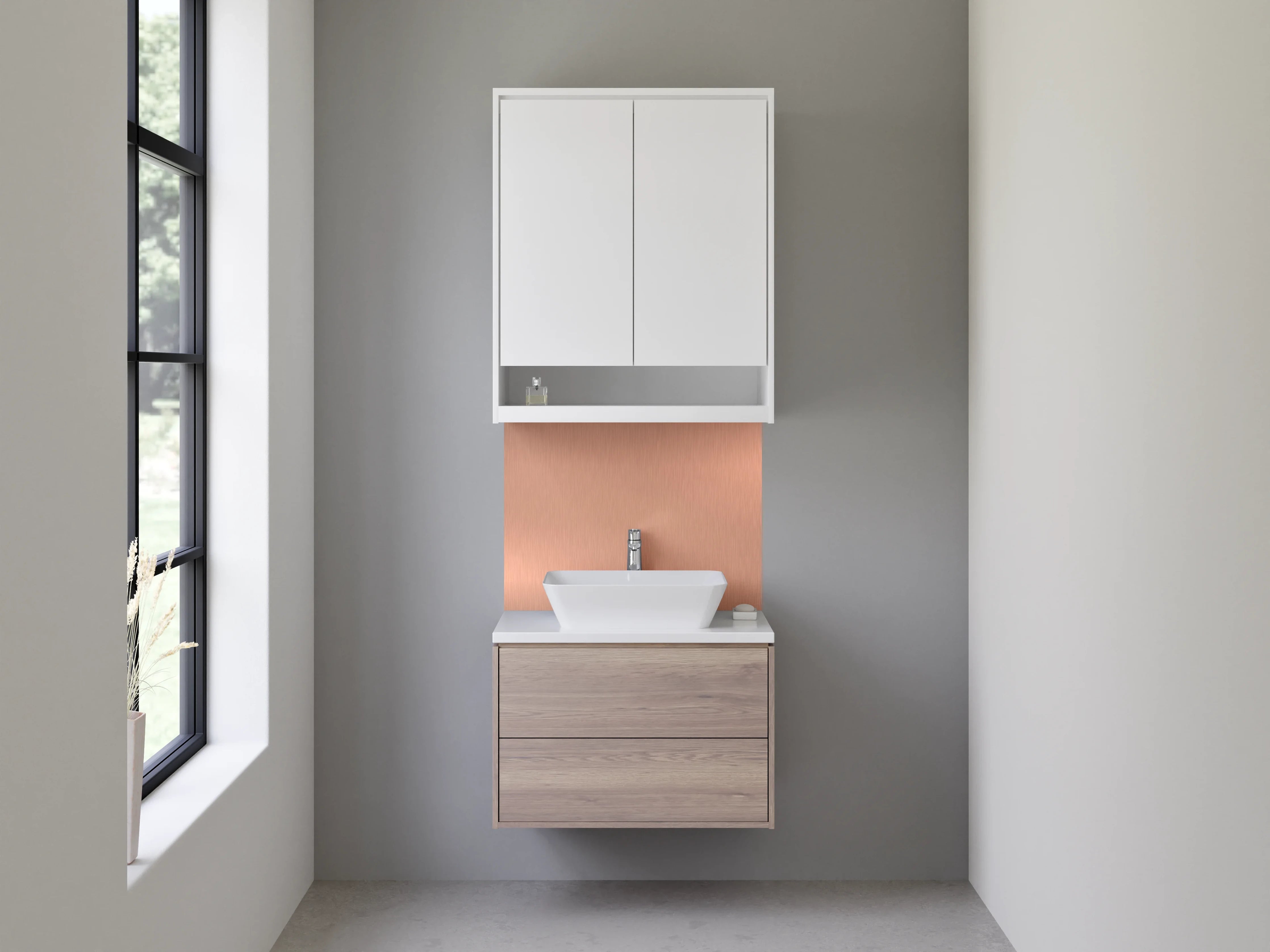 Waschbecken-Rückwand - Vintage-Rose-Gold-Metalltextur