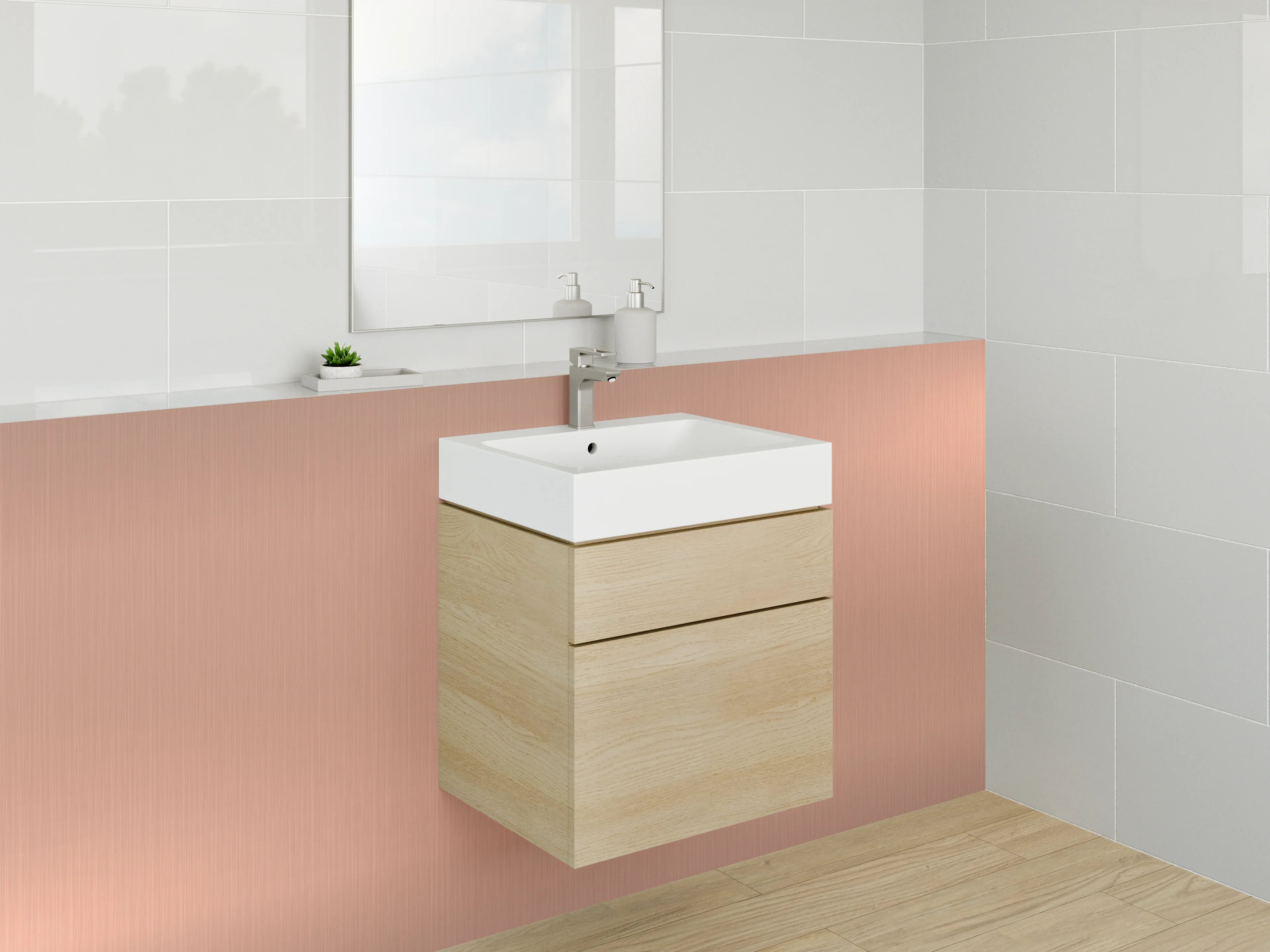 Waschbecken-Rückwand - Vintage-Rose-Gold-Metalltextur