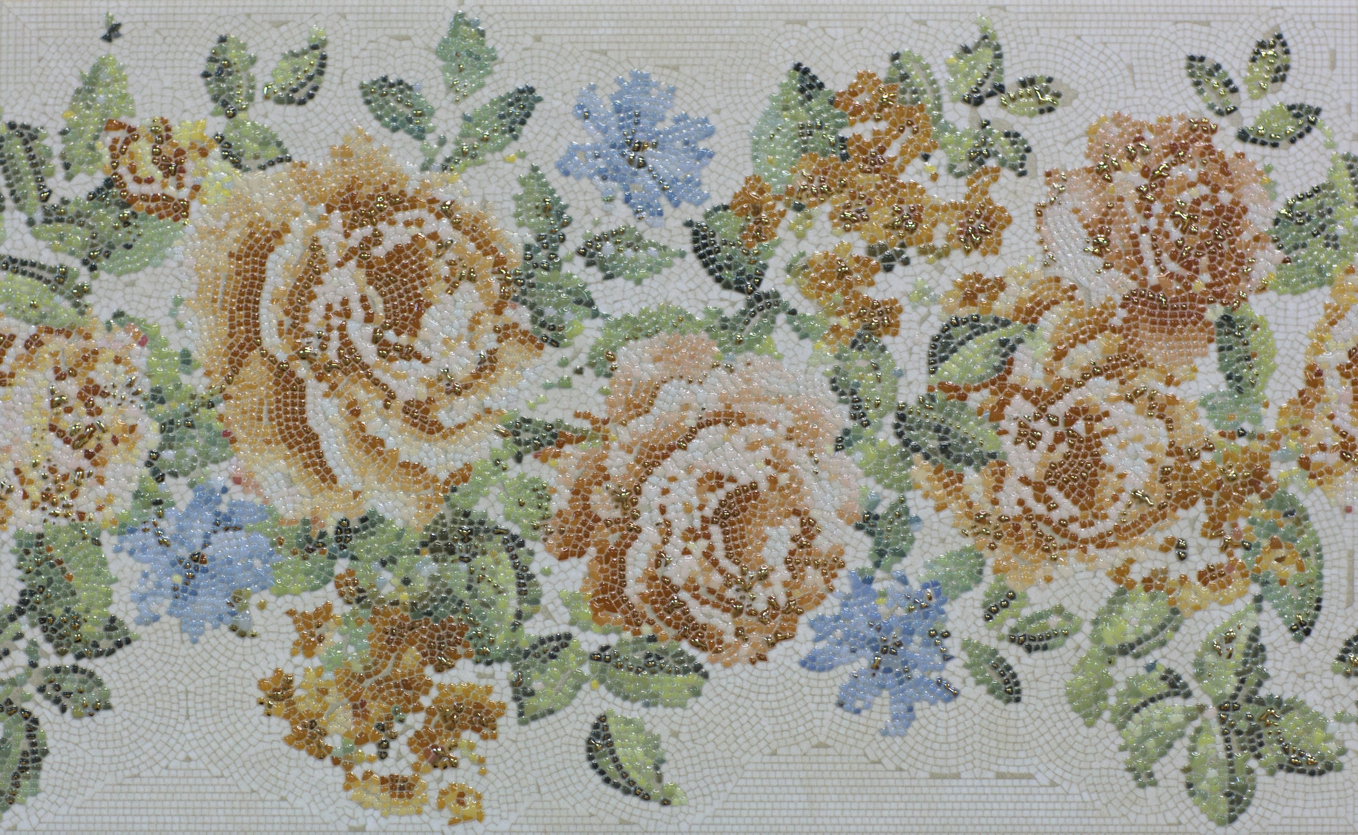 Waschbecken-Rückwand-Vintage Rosen Stickerei Blumenmuster