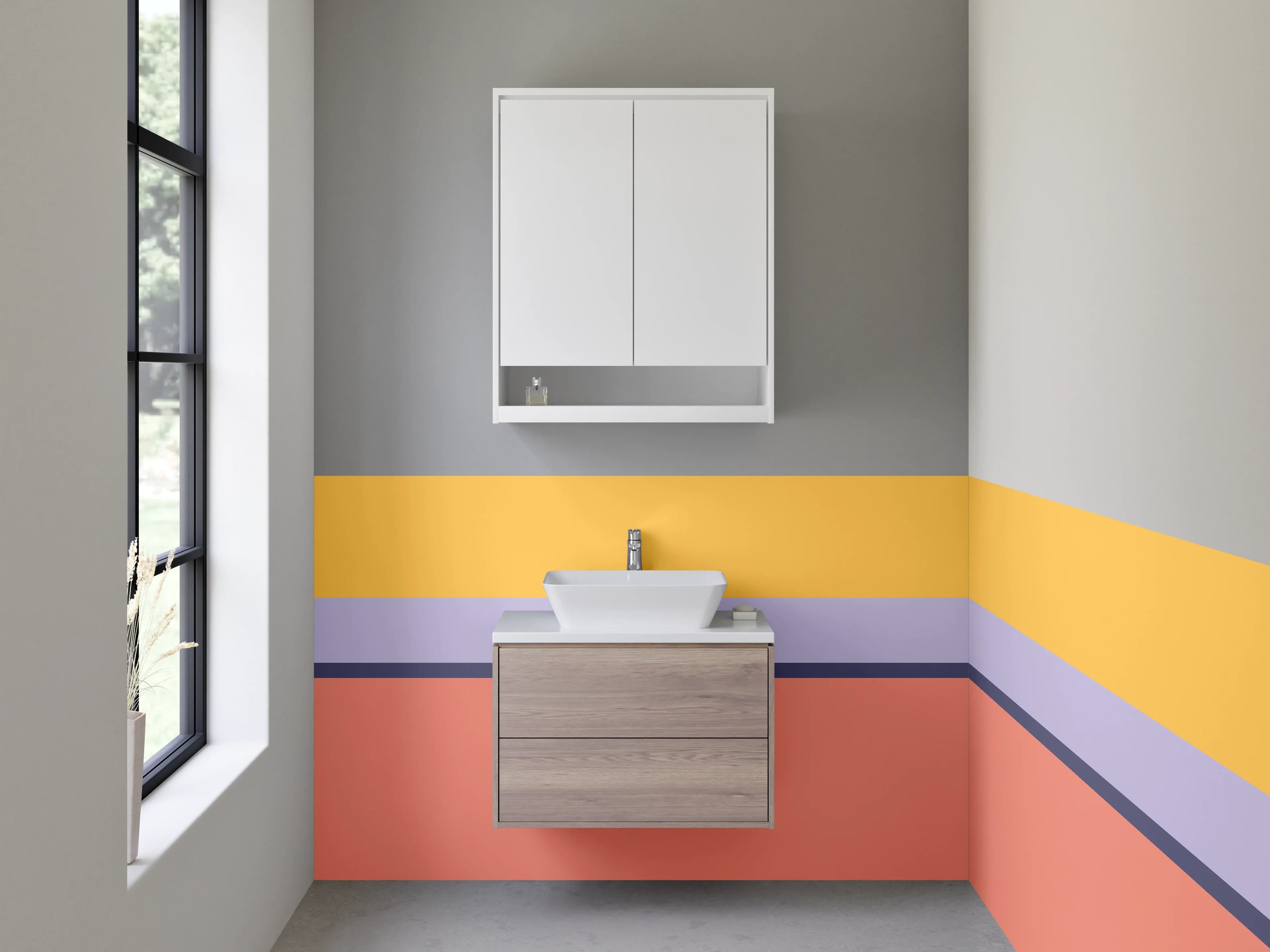 Waschbecken-Rückwand - Warme Erdtöne Horizont