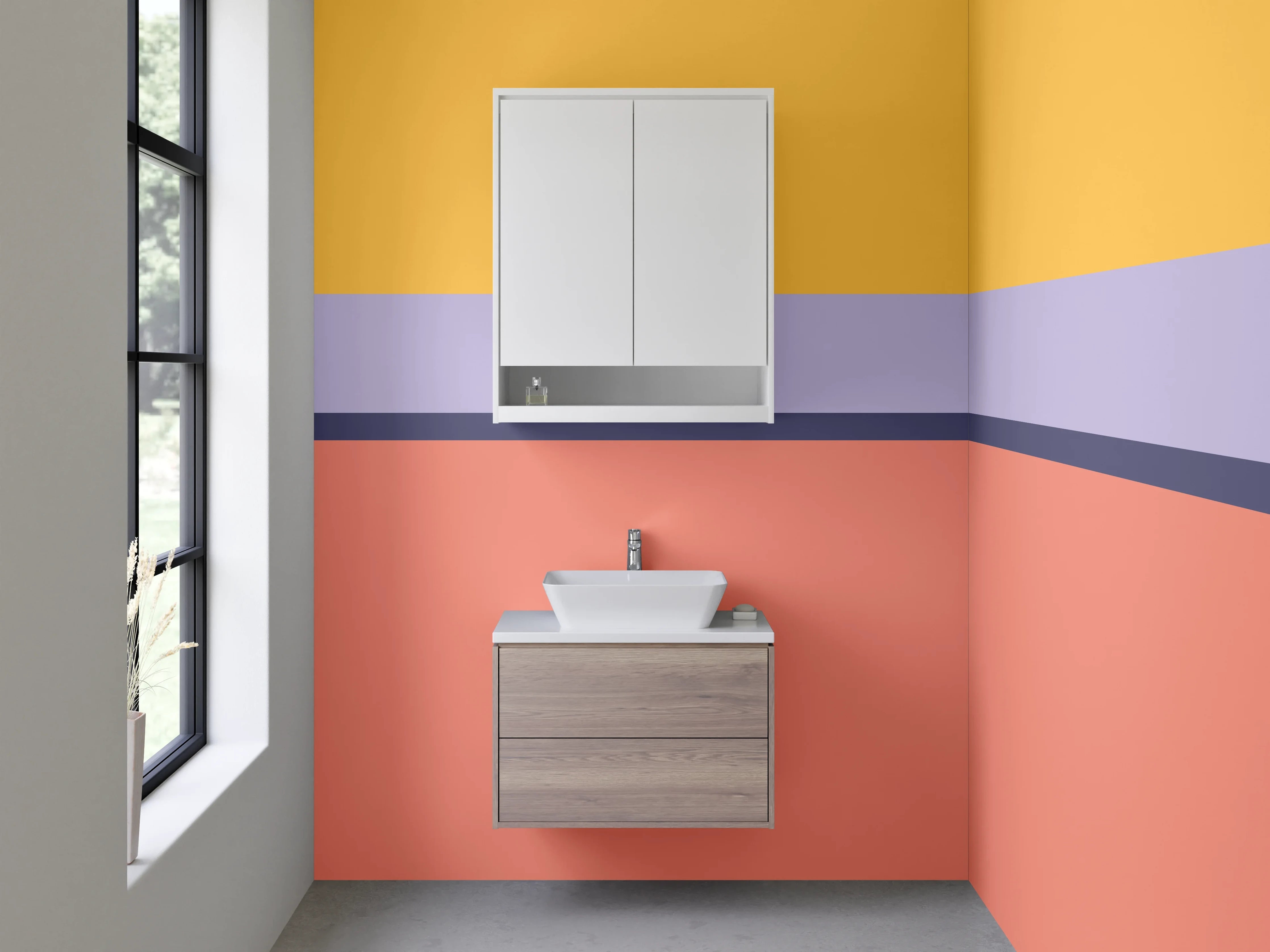 Waschbecken-Rückwand - Warme Erdtöne Horizont