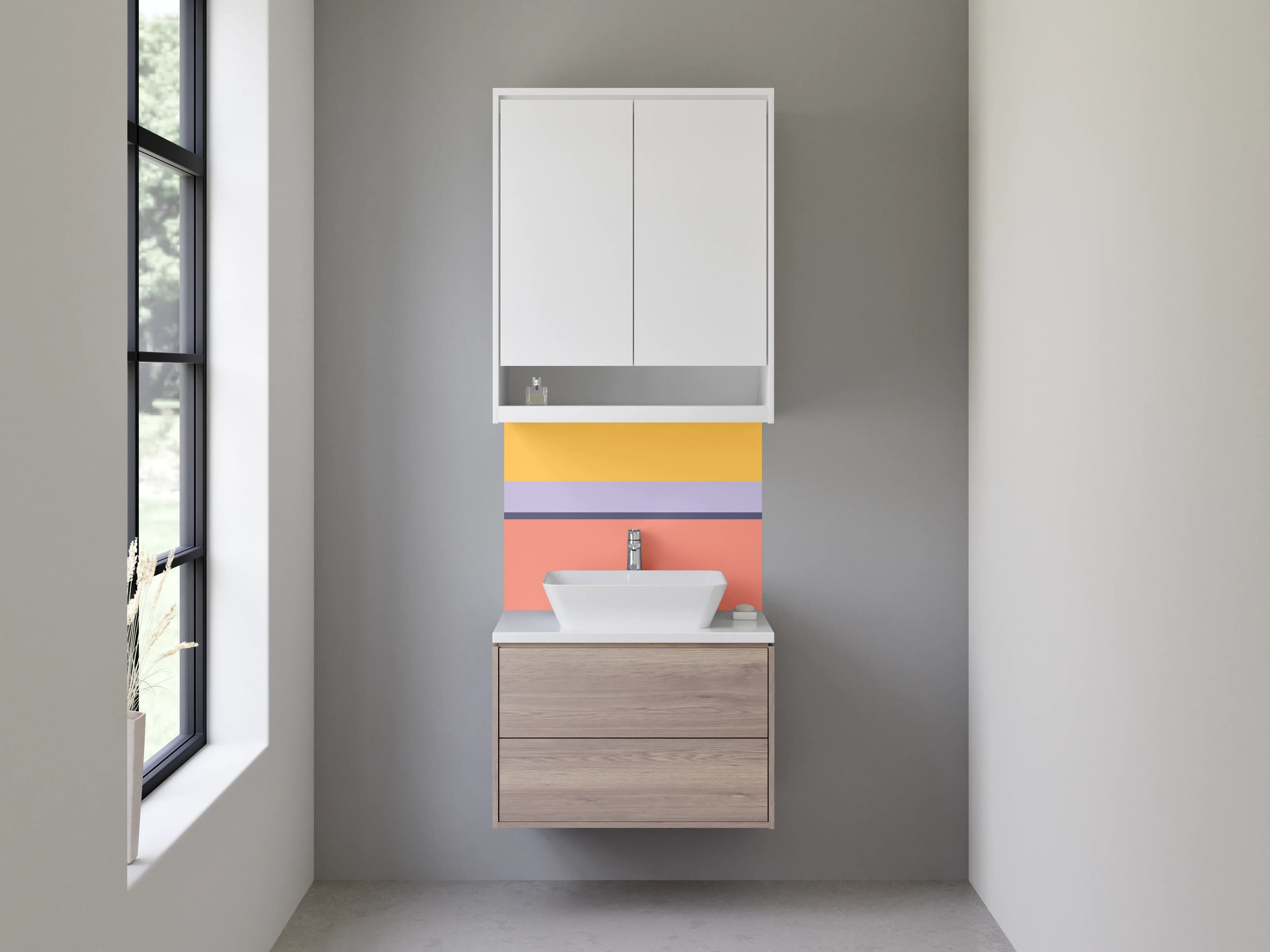 Waschbecken-Rückwand - Warme Erdtöne Horizont