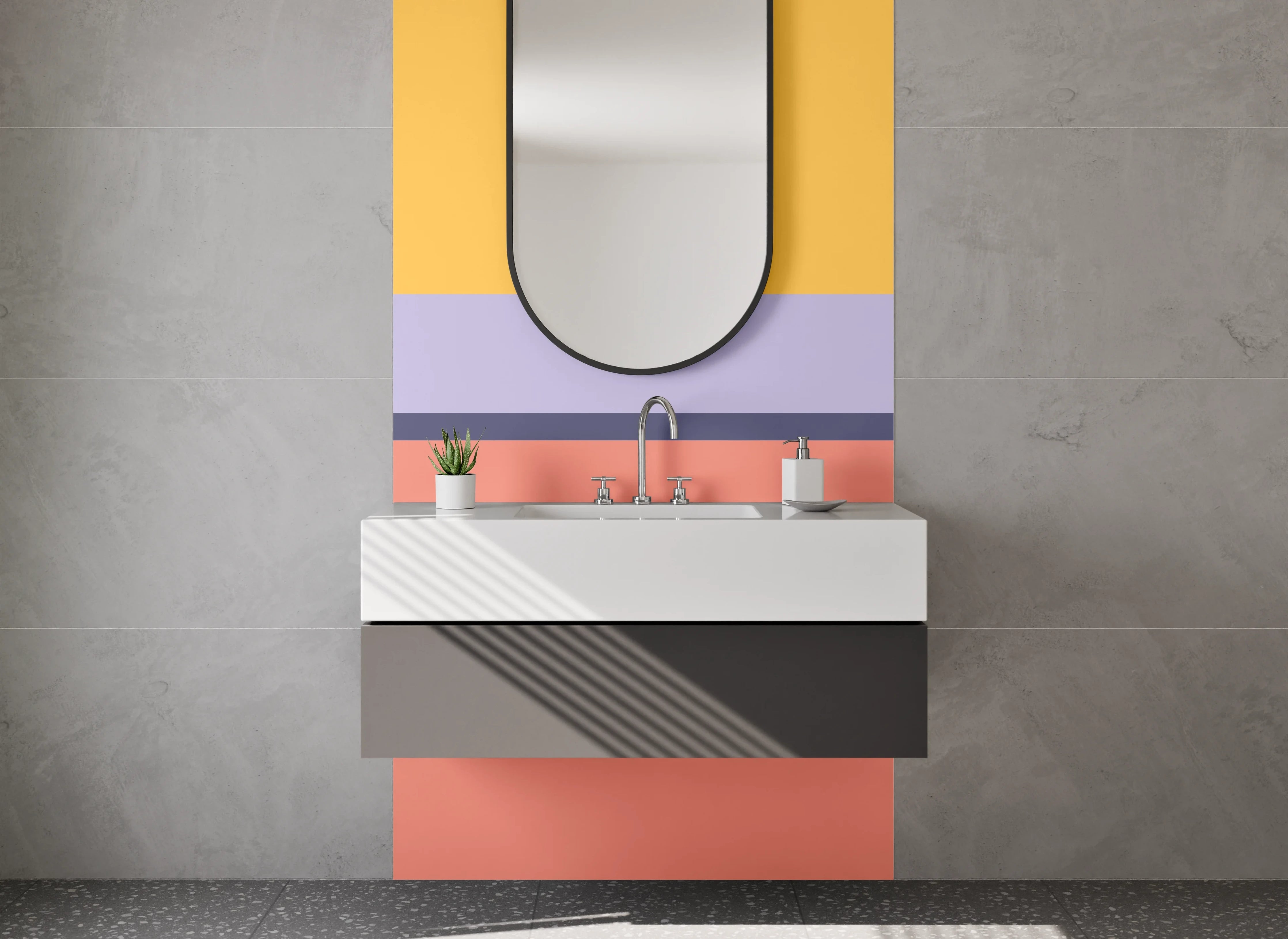 Waschbecken-Rückwand - Warme Erdtöne Horizont