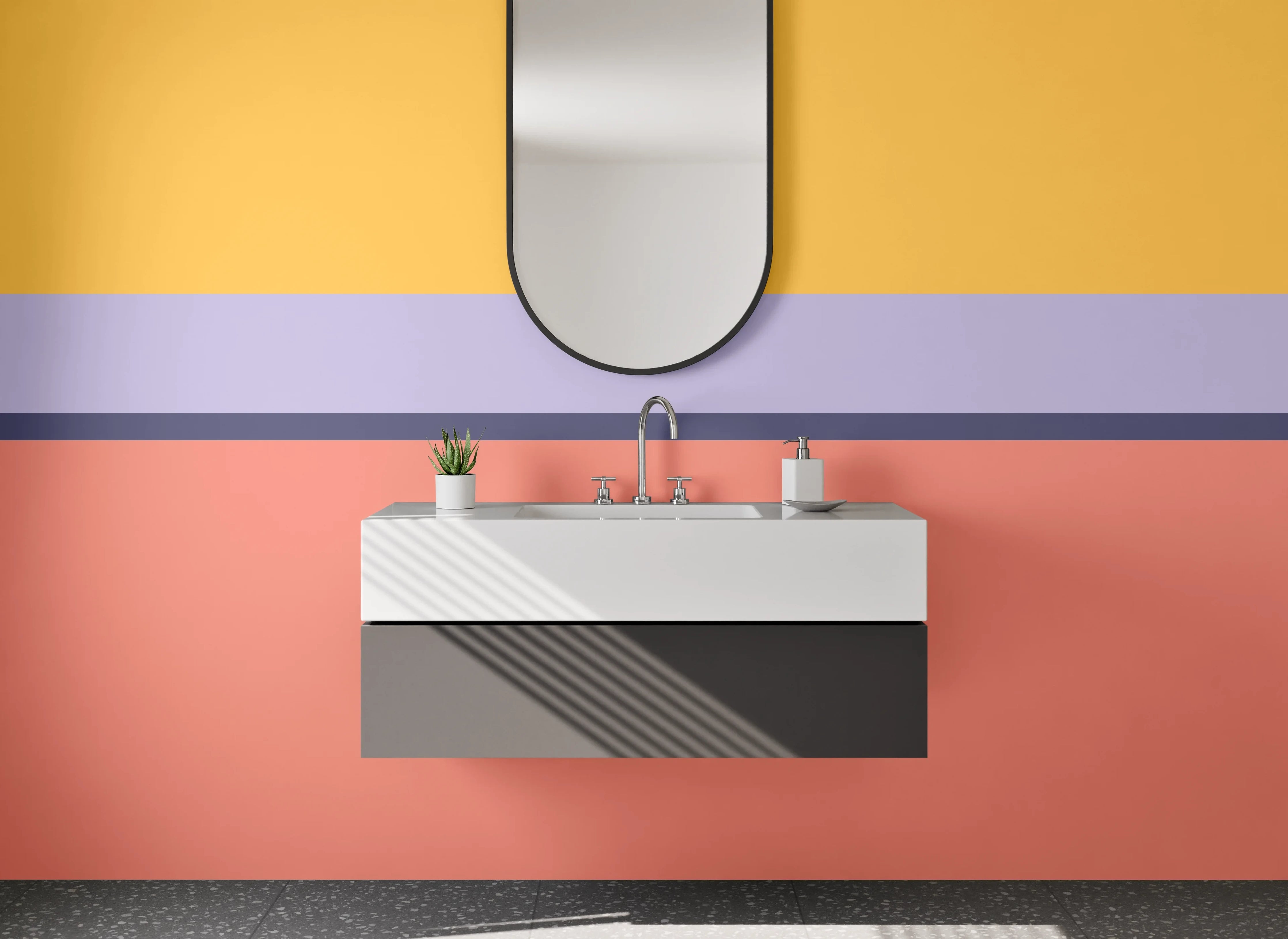 Waschbecken-Rückwand - Warme Erdtöne Horizont