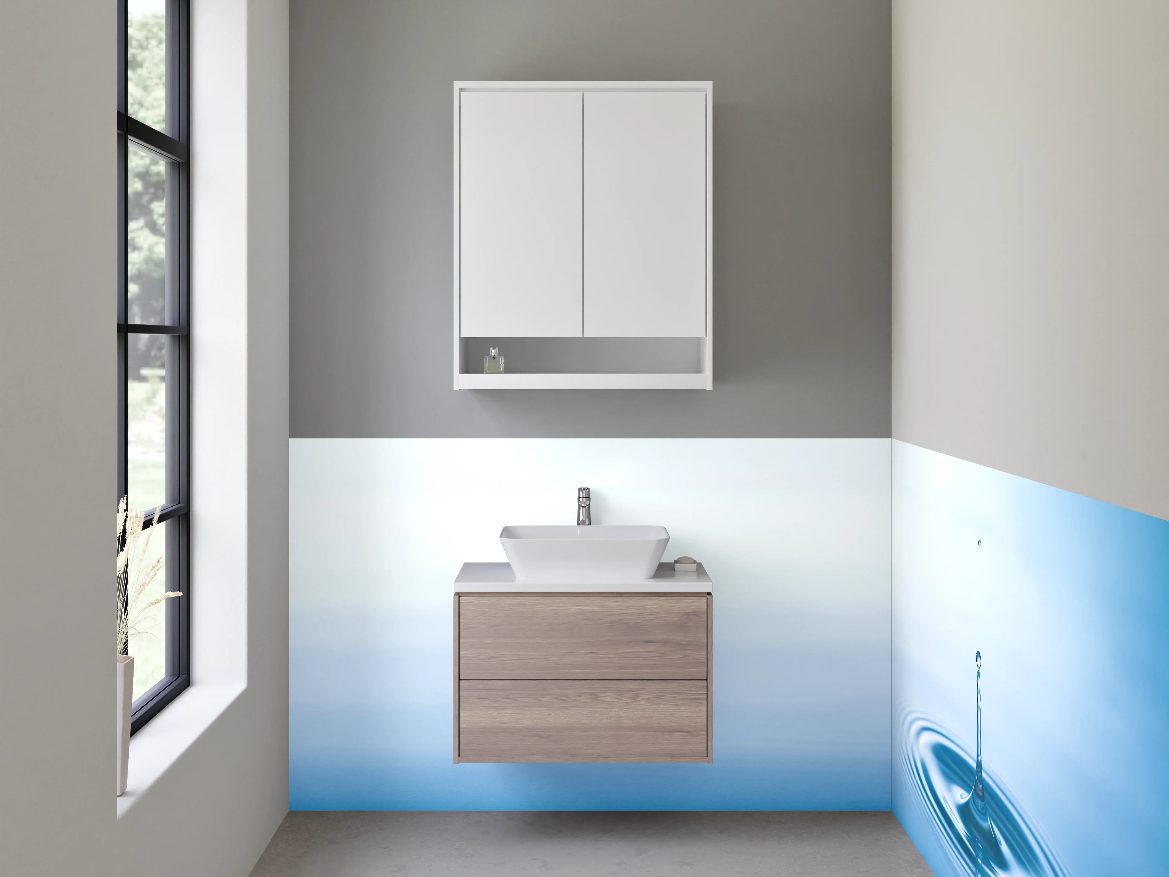 Waschbecken-Rückwand - Wassertropfen Splash – Modernes Fotomotiv